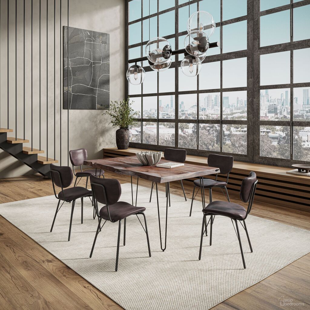 The appearance of Nature'S Edge 60 Inch 7 Piece Modern Dining Set In Slate and Dark Brown designed by Jofran in the modern / contemporary interior design. This slate/dark brown piece of furniture was selected by 1StopBedrooms from Nature'S Edge Collection to add a touch of cosiness and style into your home. Sku: 1981-60;2271-OWENCHDBN;2271-OWENCHDBN;2271-OWENCHDBN. Material: Acacia.
