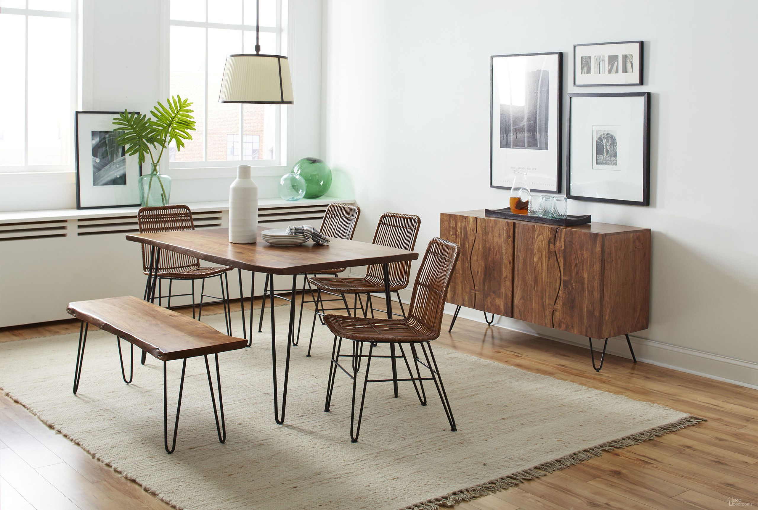 The appearance of Nature's Edge Rich Brown 60" Dining Room Set designed by Jofran in the transitional interior design. This brown piece of furniture was selected by 1StopBedrooms from Natures Edge Collection to add a touch of cosiness and style into your home. Sku: 1781-60;1781-48KD. Table Base Style: Legs. Material: Wood. Table Top Shape: Rectangular. Size: 60" x 36".