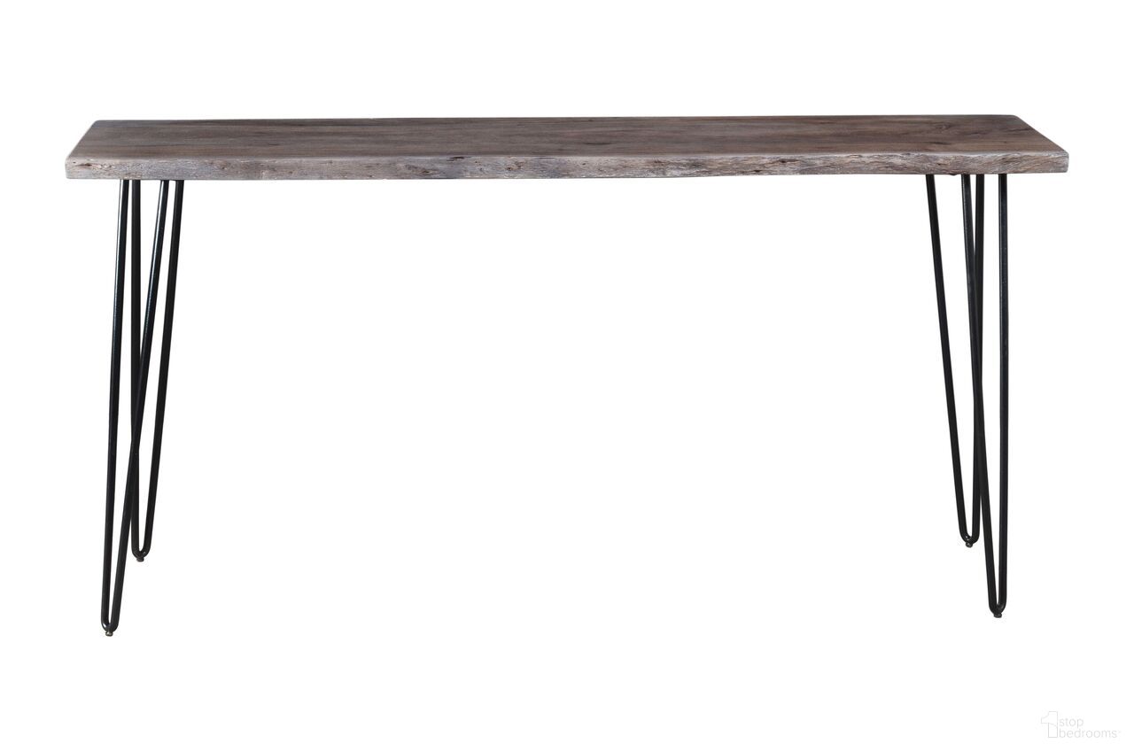 The appearance of Nature'S Edge Counter Height Sofa Dining Table In Slate designed by Jofran in the rustic / southwestern interior design. This slate piece of furniture  was selected by 1StopBedrooms from Nature'S Edge Collection to add a touch of cosiness and style into your home. Sku: 1981-72. Table Base Style: Legs. Table Top Shape: Free Form. Size: 18" x 72". Material: Acacia.
