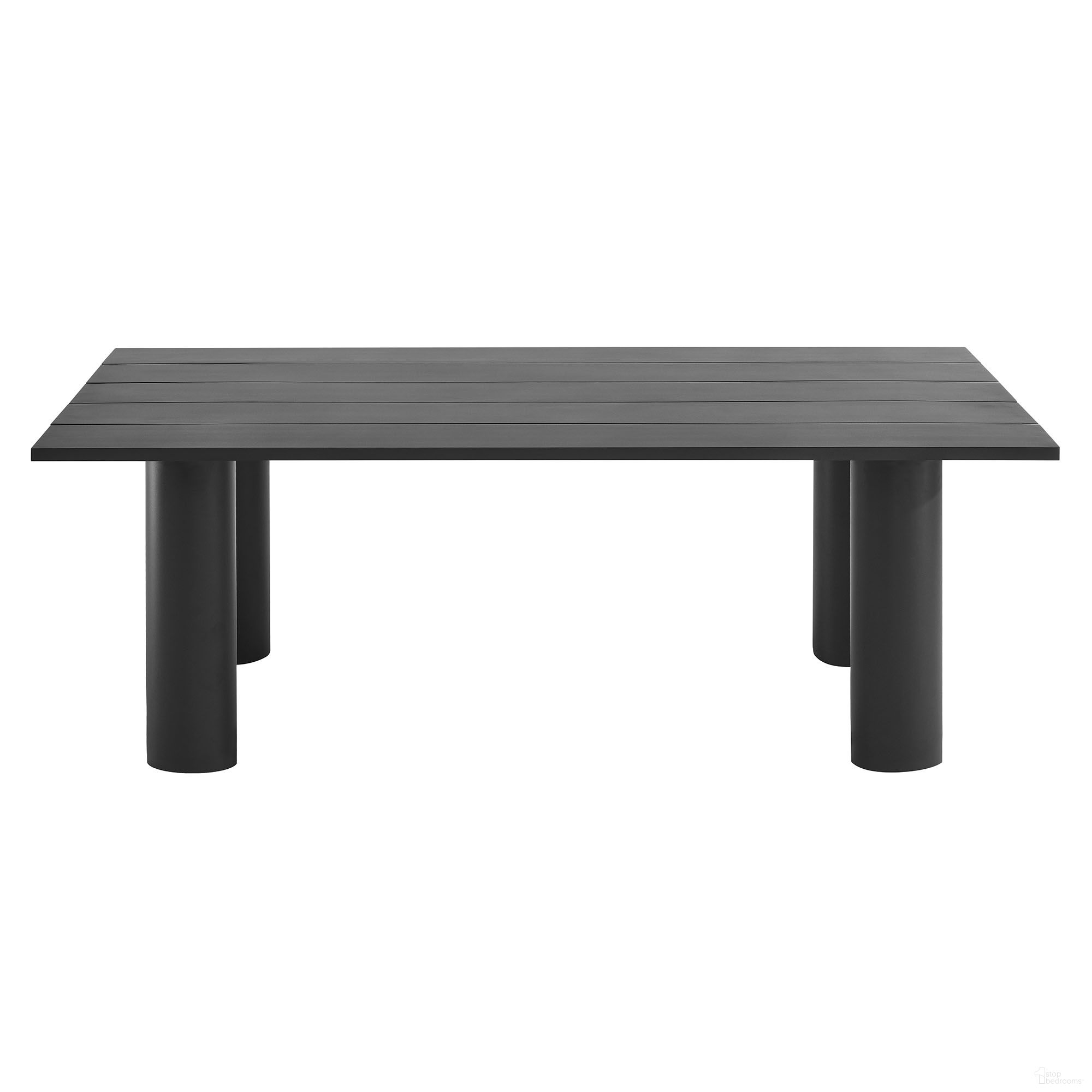 The appearance of Nautica Outdoor Patio 87 Inch Rectangular Aluminum Dining Table In Graphite designed by Modway in the modern / contemporary interior design. This graphite piece of furniture was selected by 1StopBedrooms from Nautica Collection to add a touch of cosiness and style into your home. Sku: EEI-6980-GPH-BASE;EEI-6980-GPH-TOP. Material: Aluminum.