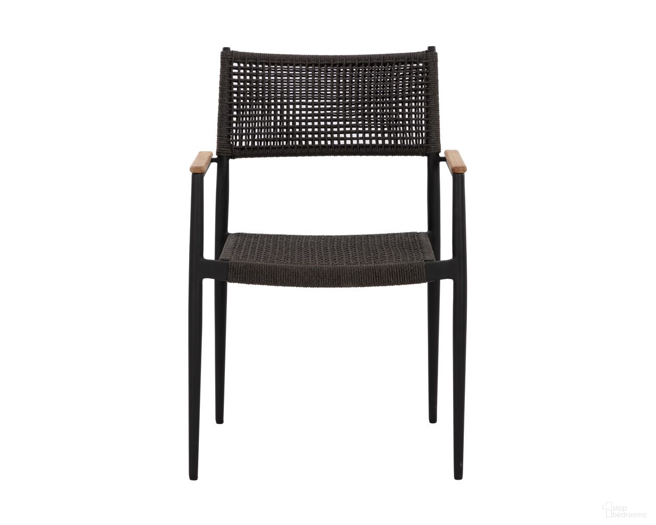 Nava Stackable Dining Armchair Set of 2 In Black