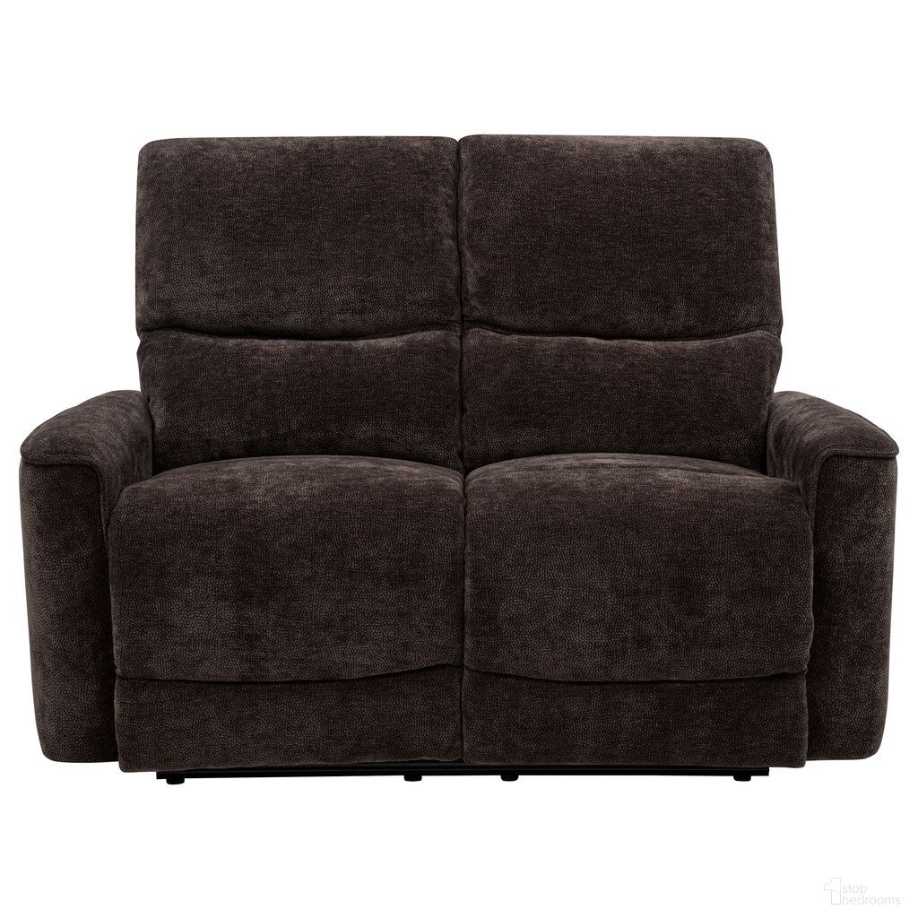 The appearance of Navarro Chenille Upholstered Reclining Loveseat In Dark Brown designed by Coaster in the transitional interior design. This dark brown piece of furniture  was selected by 1StopBedrooms from Navarro Collection to add a touch of cosiness and style into your home. Sku: 609572. Material: Plywood.