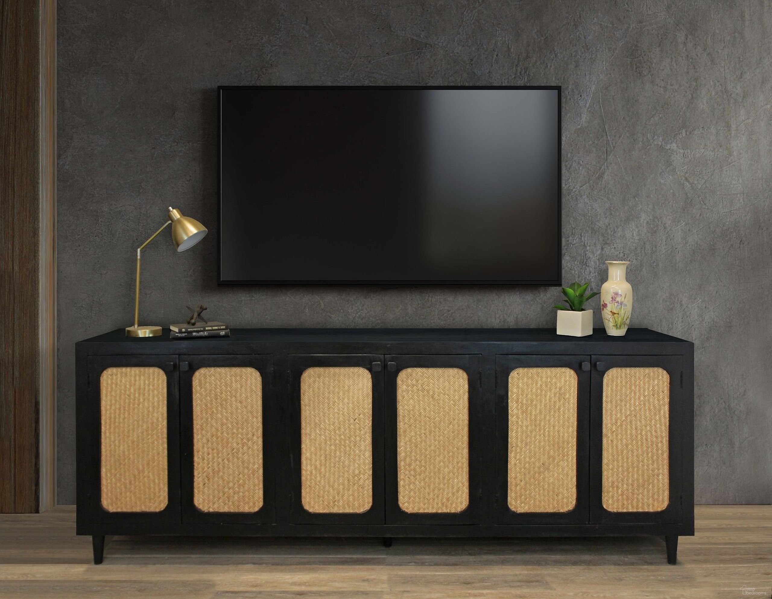The appearance of Navice 6 Door Sideboard In Natural and Black designed by Moti in the modern / contemporary interior design. This natural/black piece of furniture was selected by 1StopBedrooms from Navice Collection to add a touch of cosiness and style into your home. Sku: 71609004. Material: Wood.