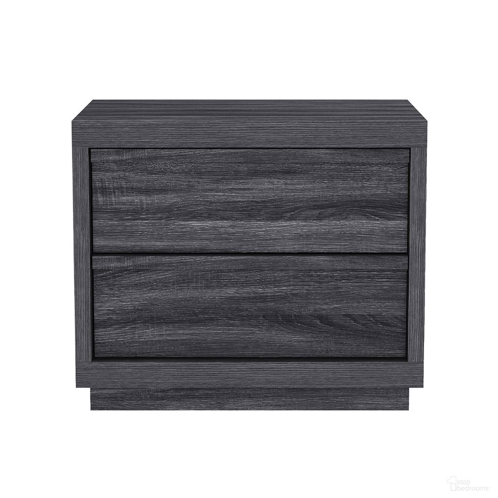 Navis 26 Inch 2-Drawer Nightstand In Charcoal Gray