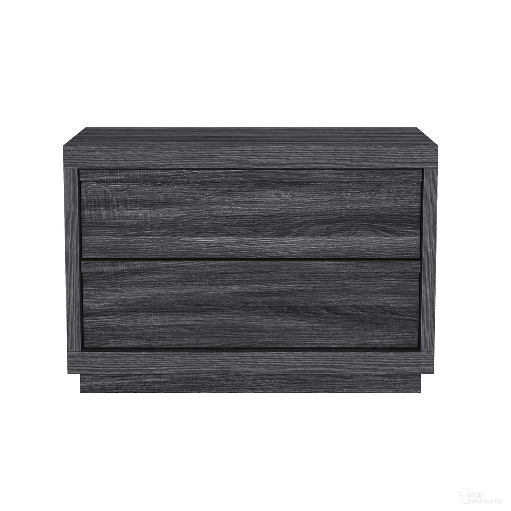 Navis 32 Inch 2-Drawer Nightstand In Charcoal Gray