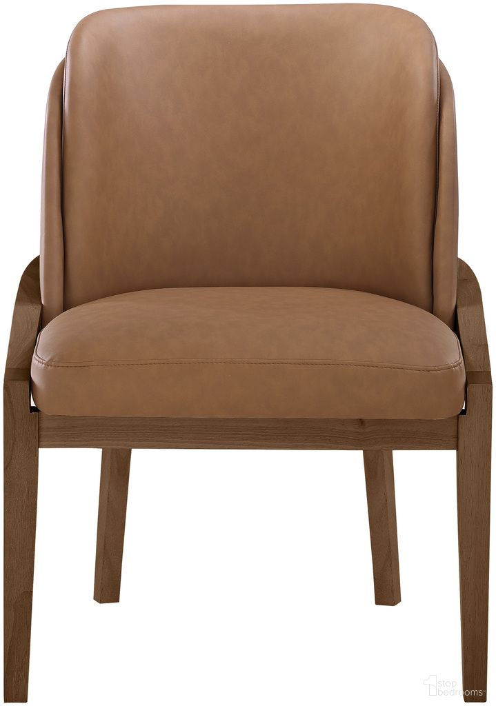 The appearance of Navo Vegan Leather Upholstered Dining Chair In Brown and Stained Walnut designed by Meridian in the modern / contemporary interior design. This brown/stained walnut piece of furniture was selected by 1StopBedrooms from Navo Collection to add a touch of cosiness and style into your home. Sku: 88042Brown-C. Material: Vegan Leather. Chair Type: Side Chair.