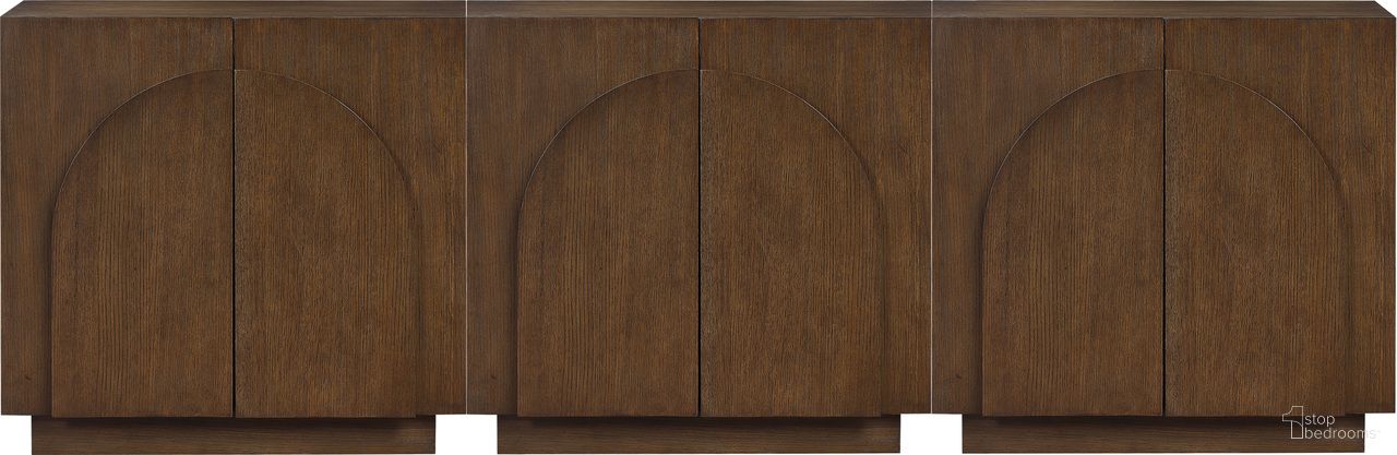 The appearance of Navona Buffet In Brown designed by Meridian in the modern / contemporary interior design. This brown piece of furniture was selected by 1StopBedrooms from Navona Collection to add a touch of cosiness and style into your home. Sku: 77001Brown-T;77001Brown-T;77001Brown-T. Material: Oak Veneer.