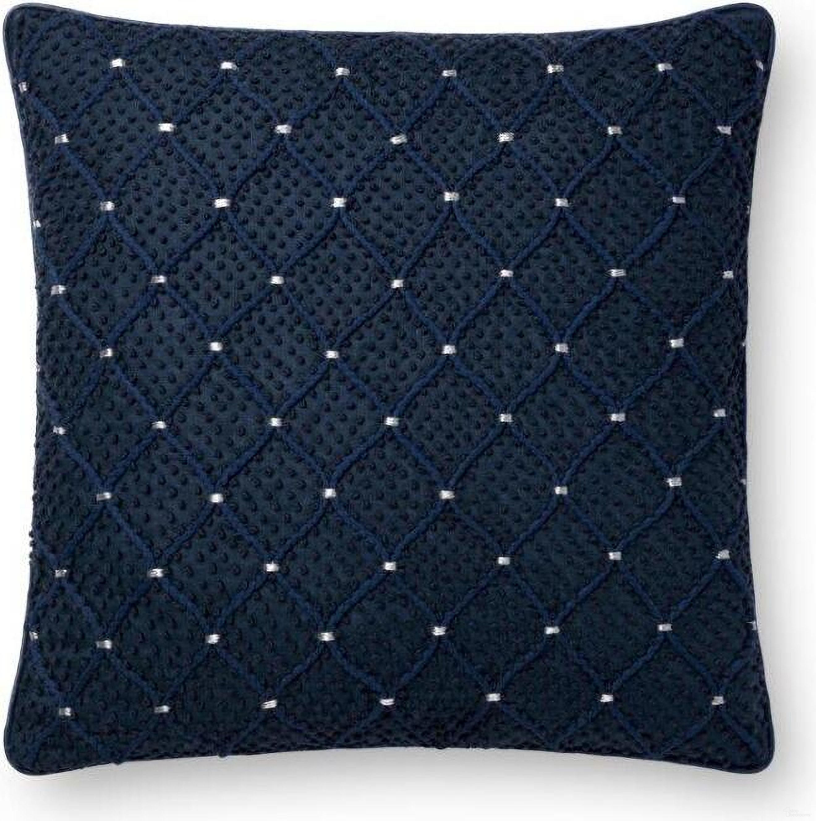 The appearance of Loloi P0675 Navy and Silver 18" x 18" Cover Only Pillow designed by Loloi Rugs in the modern / contemporary interior design. This navy and silver piece of furniture  was selected by 1StopBedrooms from Pillows Collection to add a touch of cosiness and style into your home. Sku: P116P0675NVSIPIL1. Material: Linen.