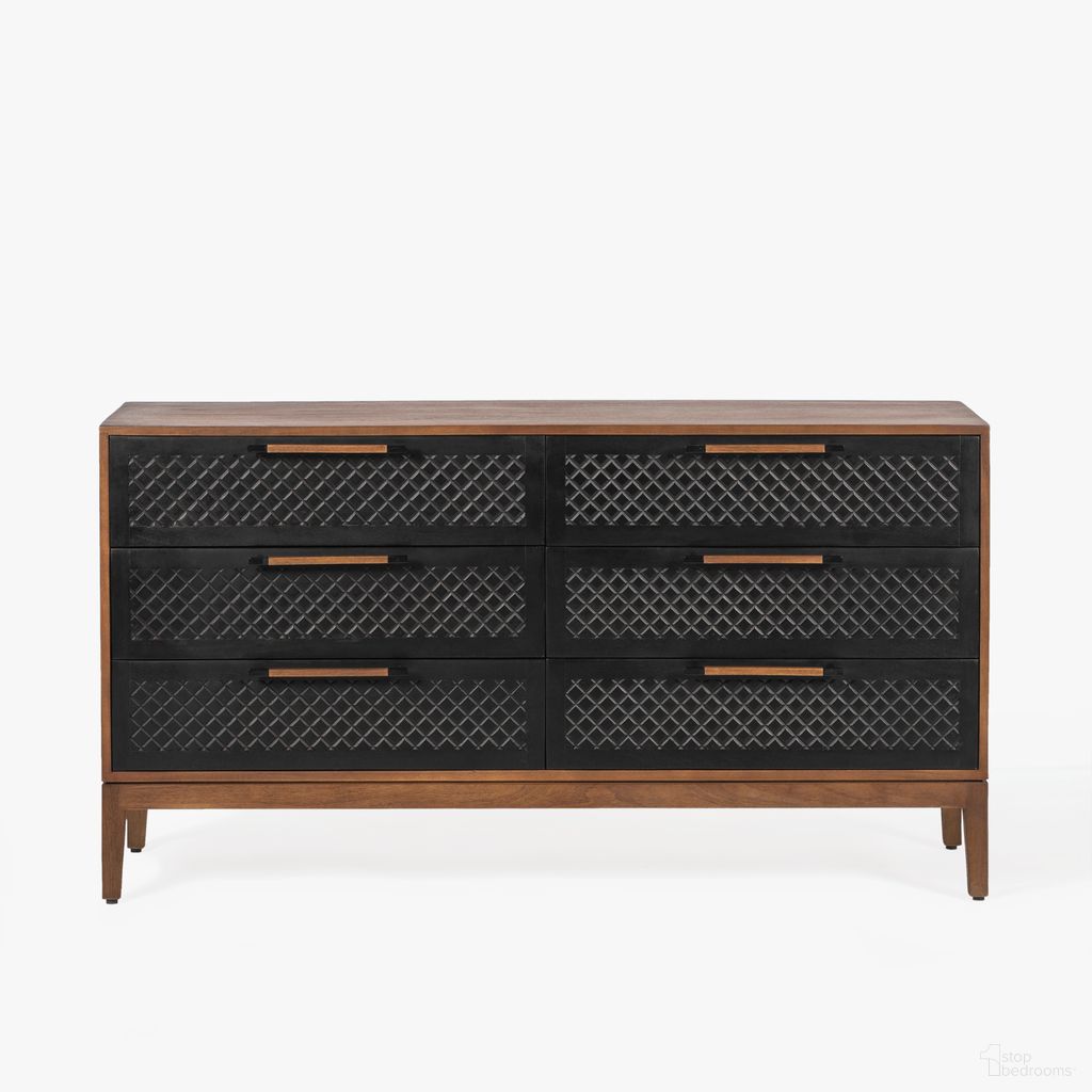 The appearance of Naya 6 Drawer Dresser In Washed Brown designed by Co. House Designs in the rustic / southwestern interior design. This washed brown piece of furniture was selected by 1StopBedrooms from Naya Collection to add a touch of cosiness and style into your home. Sku: CH-1003649-IN01-FN-BD-DR-DB. Material: Mango Wood.