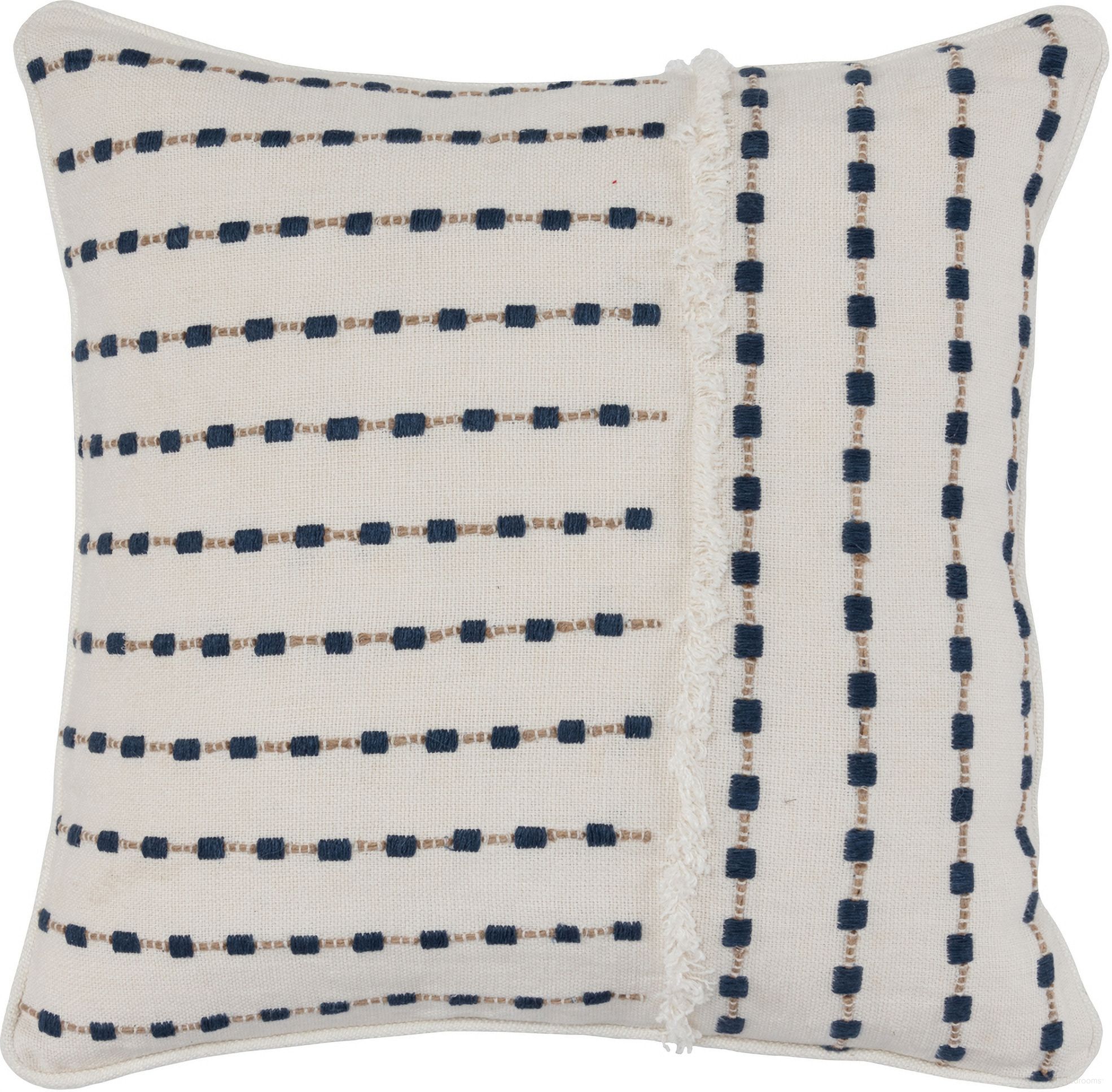 NE Katia 20x20 Pillow In Ivory and Navy