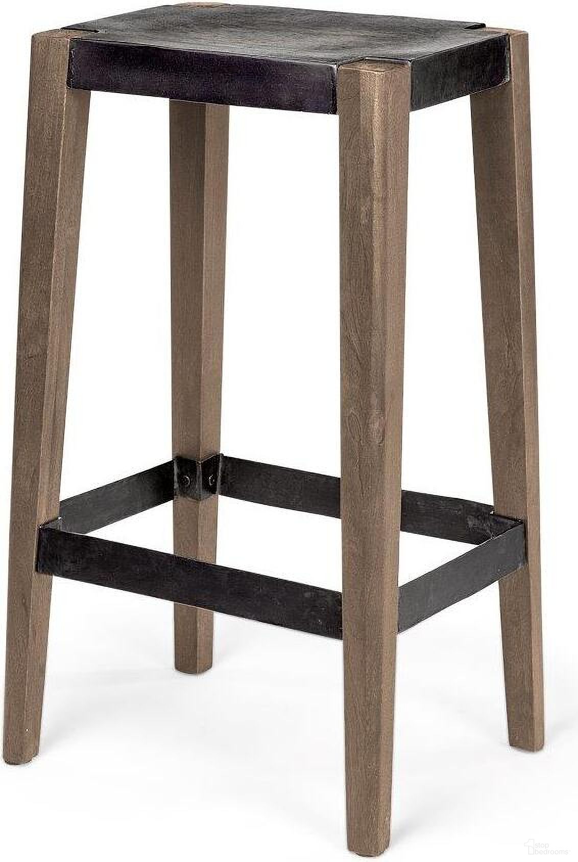 The appearance of Nell 30 Inch Seat Height Black Metal Seat And Foot Rest With Brown Wood Legs Stool designed by Mercana in the modern / contemporary interior design. This black and brown piece of furniture was selected by 1StopBedrooms from Nell Collection to add a touch of cosiness and style into your home. Sku: 50508. Material: Wood.
