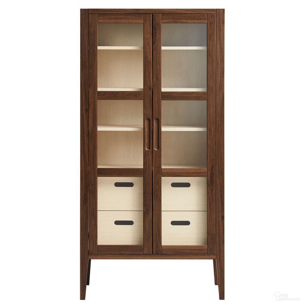 The appearance of Nell 71 Inch Glass Door Tall Display Storage Cabinet In Walnut designed by Modway in the modern / contemporary interior design. This walnut piece of furniture  was selected by 1StopBedrooms from Nell Collection to add a touch of cosiness and style into your home. Sku: EEI-7320-WAL-ASH-1;EEI-7320-WAL-ASH-2. Material: Glass.