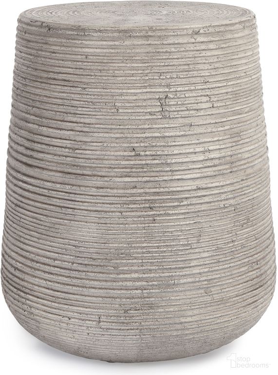 The appearance of Nellie Outdoor End Table In Light Gray designed by Classic Home in the modern / contemporary interior design. This light gray piece of furniture was selected by 1StopBedrooms from Nellie Collection to add a touch of cosiness and style into your home. Sku: 51031461. Table Top Shape: Round. Material: Glass Fiber Reinforced Concrete.