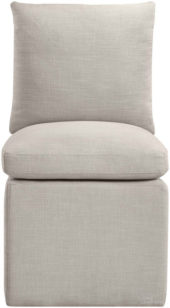 Nelori Linen Textured Performance Fabric Upholstered Dining Chair Set of 2 In Beige