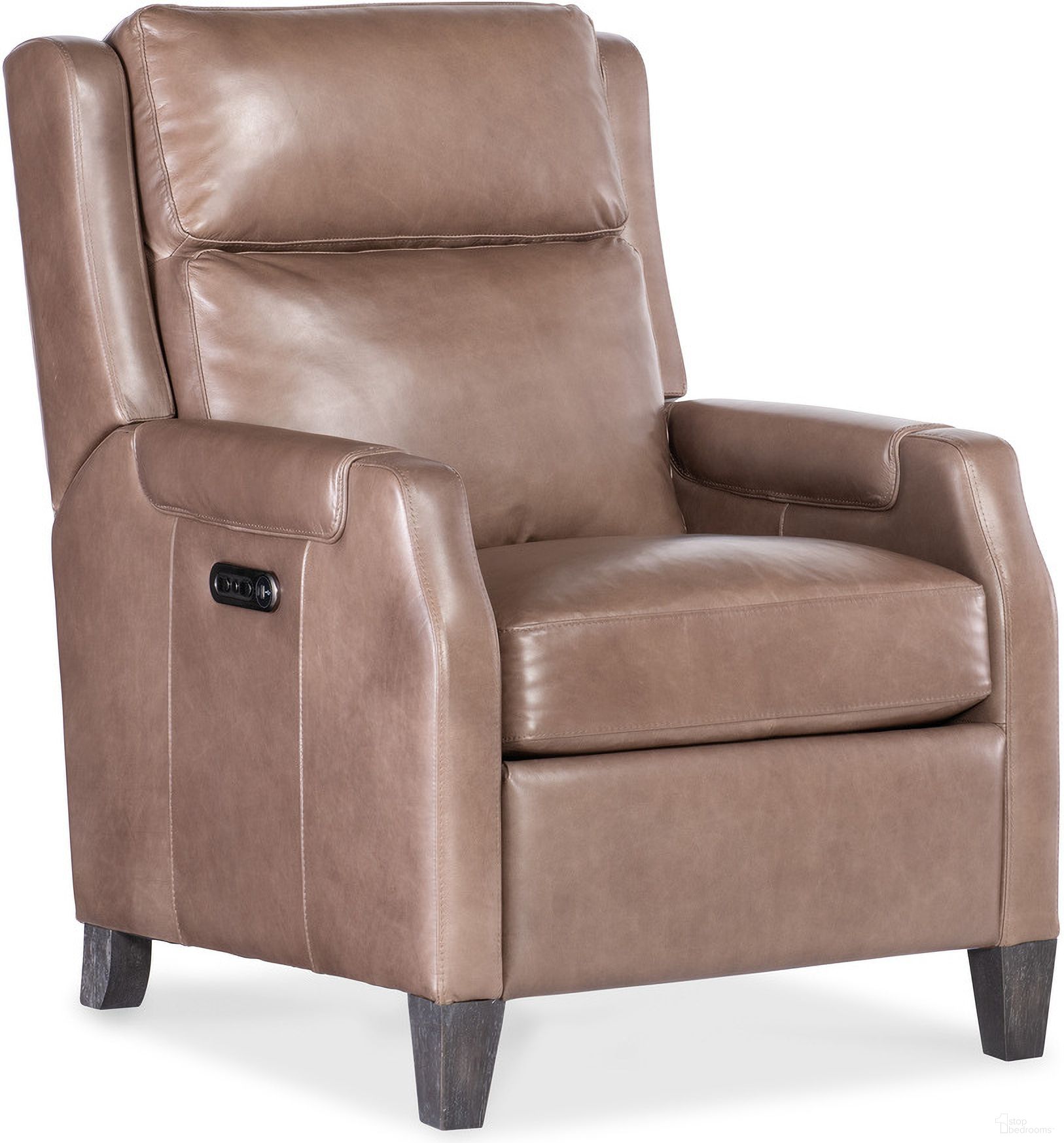 The appearance of Nelson Power Recliner with Power Headrest In Brown designed by Hooker in the transitional interior design. This brown piece of furniture was selected by 1StopBedrooms from RC Collection to add a touch of cosiness and style into your home. Sku: RC818-PH-076. Material: Leather.