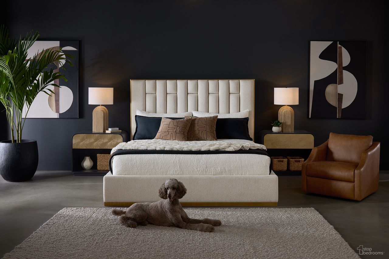 Nemu Platform Bedroom Set In Rhea Light Barley