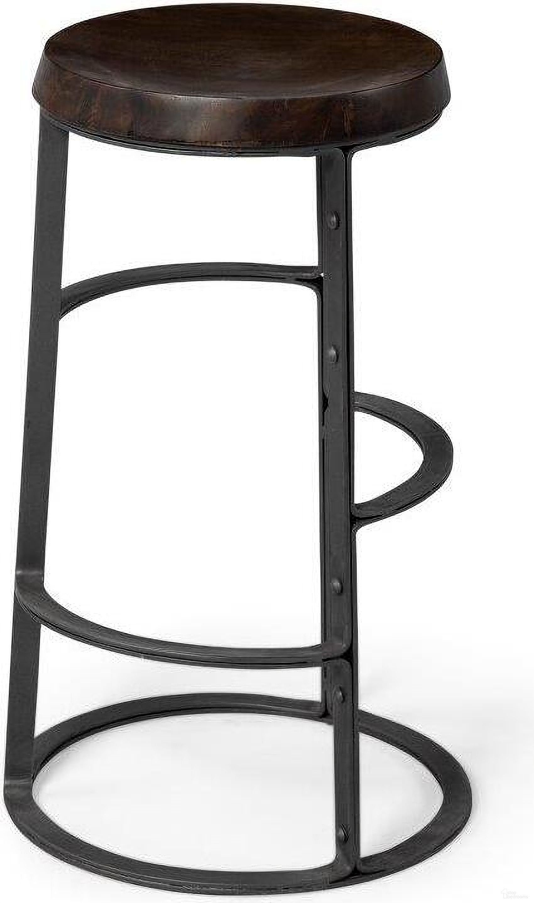 The appearance of Neo 26.3 Inch Seat Height Brown Wood Seat Black Metal Frame Stool designed by Mercana in the industrial interior design. This black and brown piece of furniture  was selected by 1StopBedrooms from Neo Collection to add a touch of cosiness and style into your home. Sku: 67903. Material: Wood.
