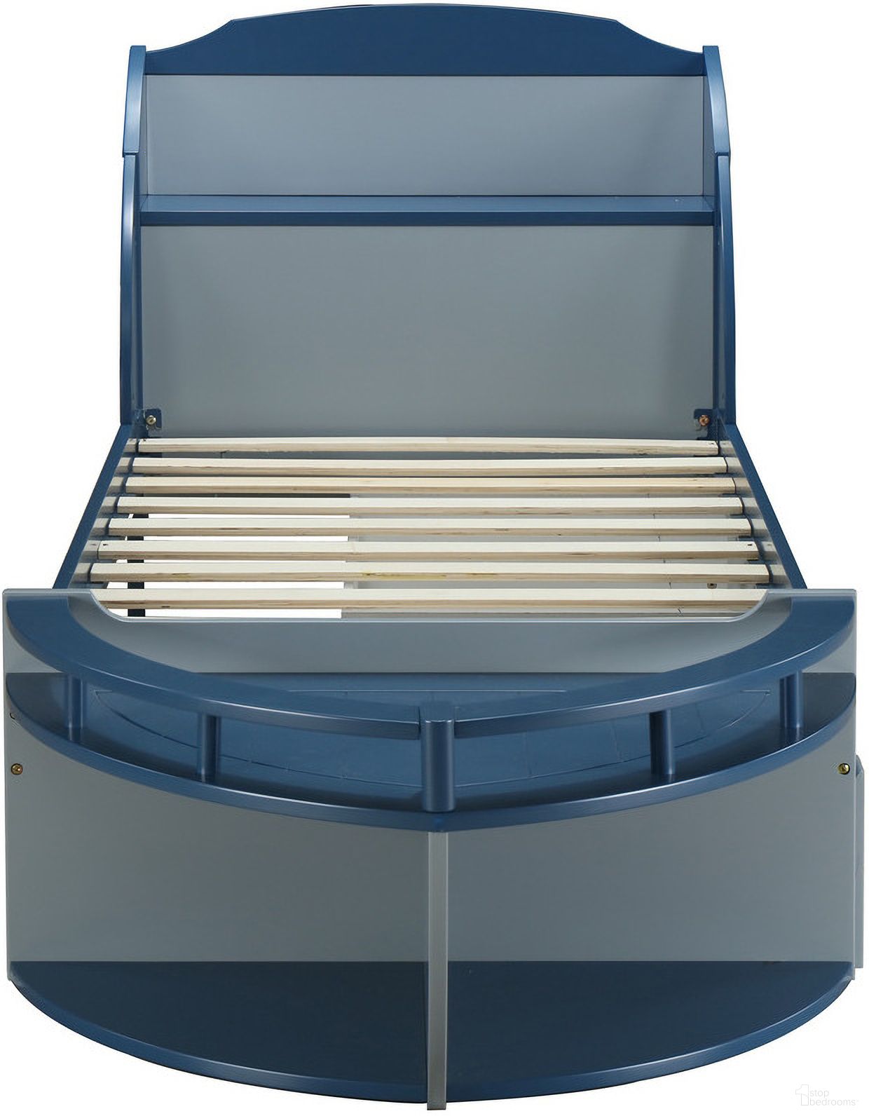 The appearance of Neptune Ii Twin Bed In Gray and Navy designed by ACME in the transitional interior design. This gray/navy piece of furniture was selected by 1StopBedrooms from Neptune Ii Collection to add a touch of cosiness and style into your home. Sku: 30620AT-HB;30621AT-FB;30622AT-RL. Bed Type: Storage Bed. Material: Wood. Bed Size: Twin.