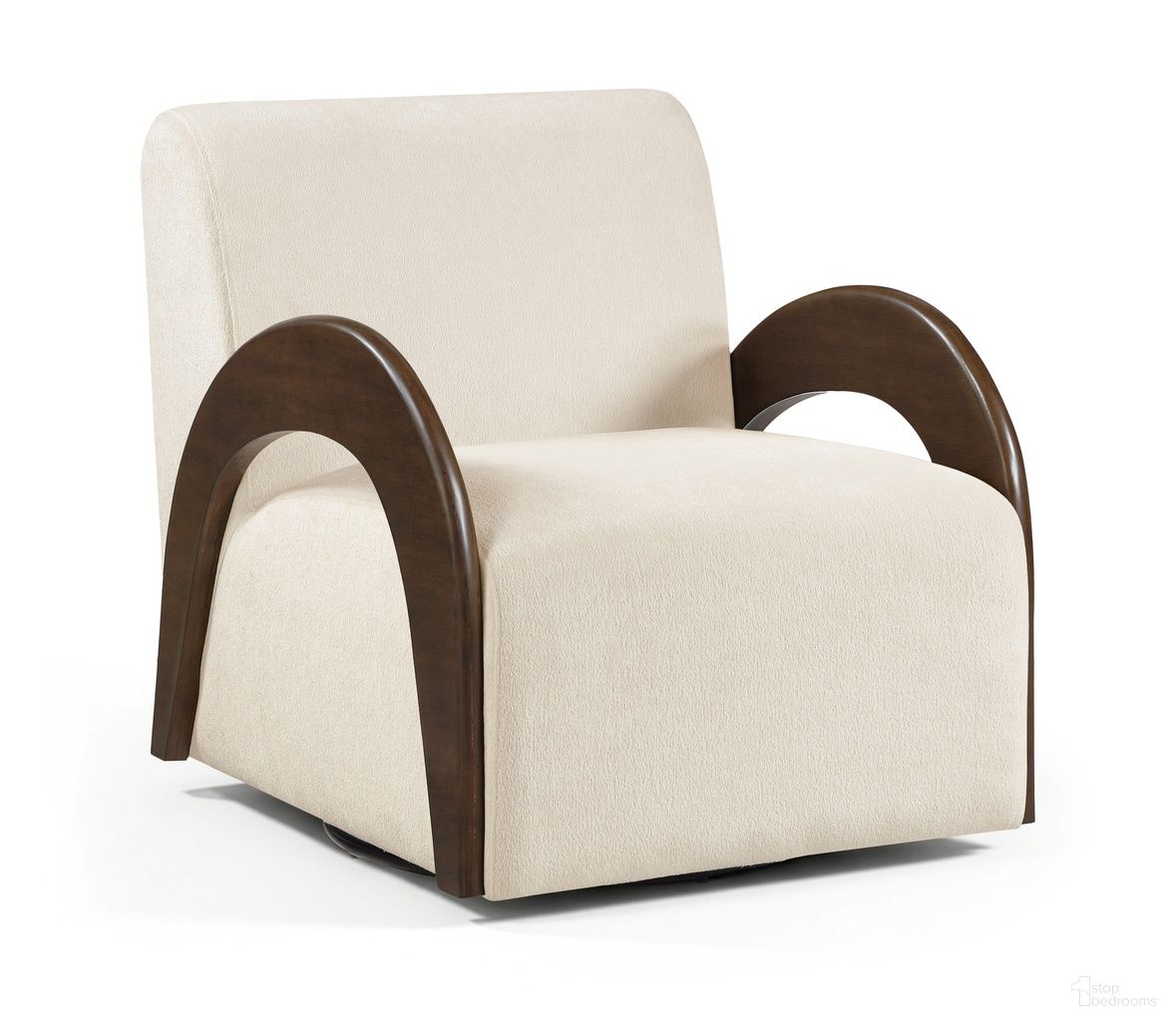 The appearance of Neria Chenille Fabric Upholstered Swivel Accent Chair In Cream designed by Meridian in the transitional interior design. This cream piece of furniture  was selected by 1StopBedrooms from Neria Collection to add a touch of cosiness and style into your home. Sku: 33008Cream. Material: Chenille.
