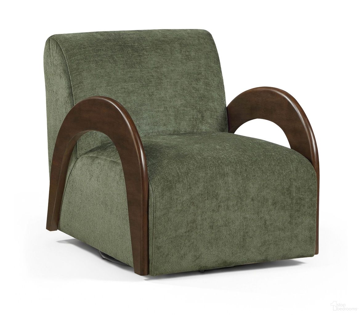 The appearance of Neria Chenille Fabric Upholstered Swivel Accent Chair In Green designed by Meridian in the transitional interior design. This green piece of furniture was selected by 1StopBedrooms from Neria Collection to add a touch of cosiness and style into your home. Sku: 33008Green. Material: Chenille.