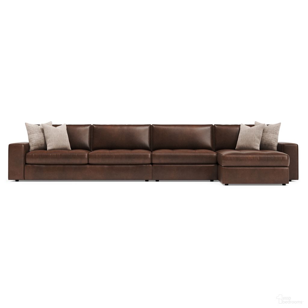 Nest 3-Piece Leather Sectional In Brown