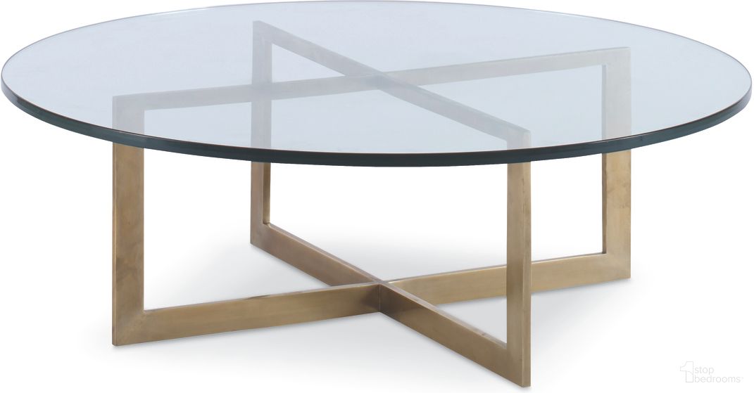 Nest Cocktail Table Glass Top In Matte Brass by Century Furniture