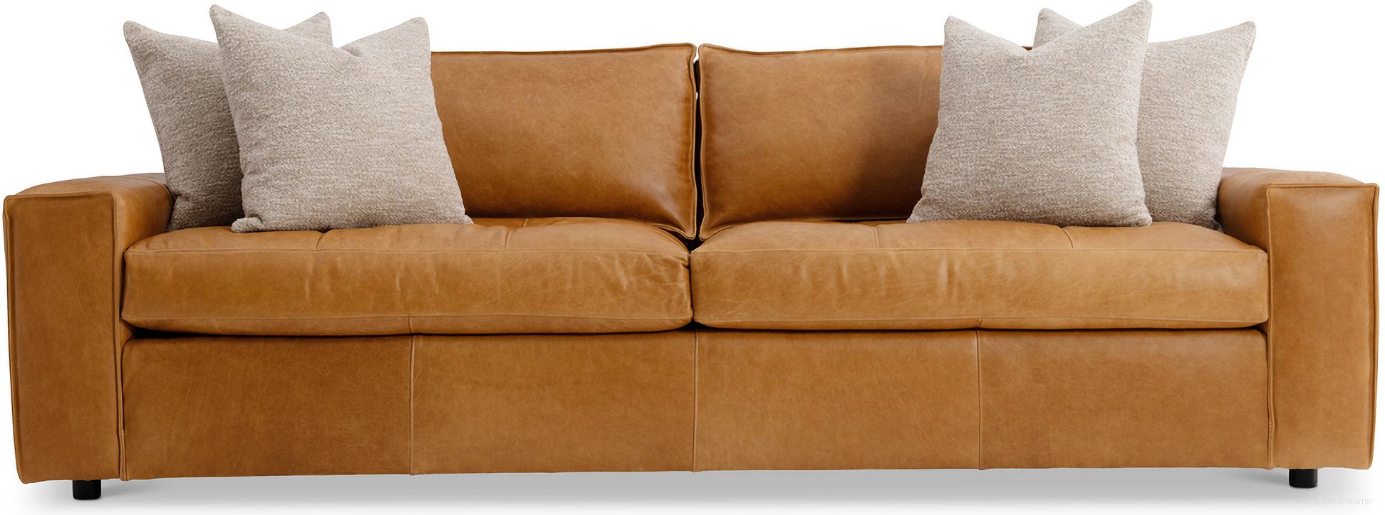 The appearance of Nest Leather Sofa In Tan designed by Bernhardt in the modern / contemporary interior design. This tan piece of furniture was selected by 1StopBedrooms from Nest Collection to add a touch of cosiness and style into your home. Sku: 3327LO. Material: Leather.