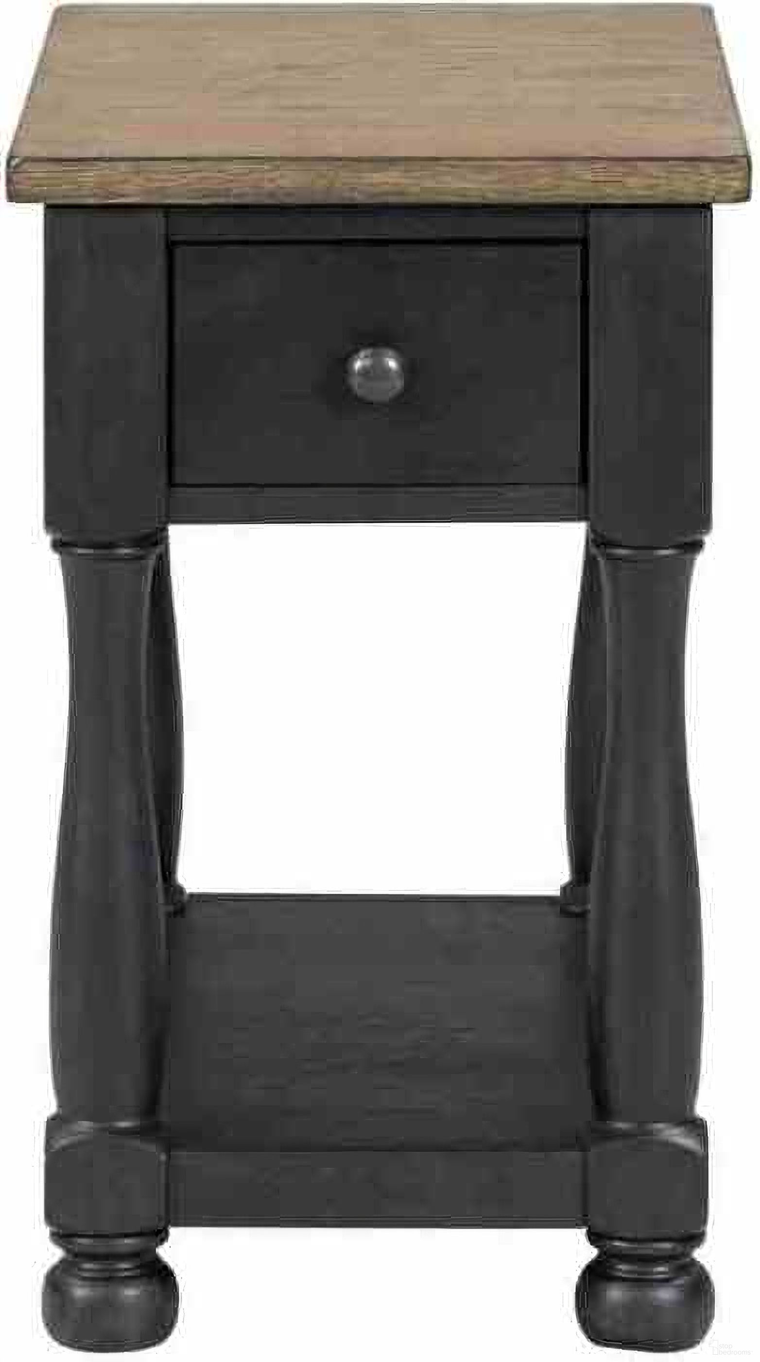 The appearance of Neue Mills Chairside Table In Weathered Black and Brown designed by Furniture of America in the modern / contemporary interior design. This weathered black/brown piece of furniture was selected by 1StopBedrooms from Neue Mills Collection to add a touch of cosiness and style into your home. Sku: FM40009BK-T. Material: Solid Rubberwood.