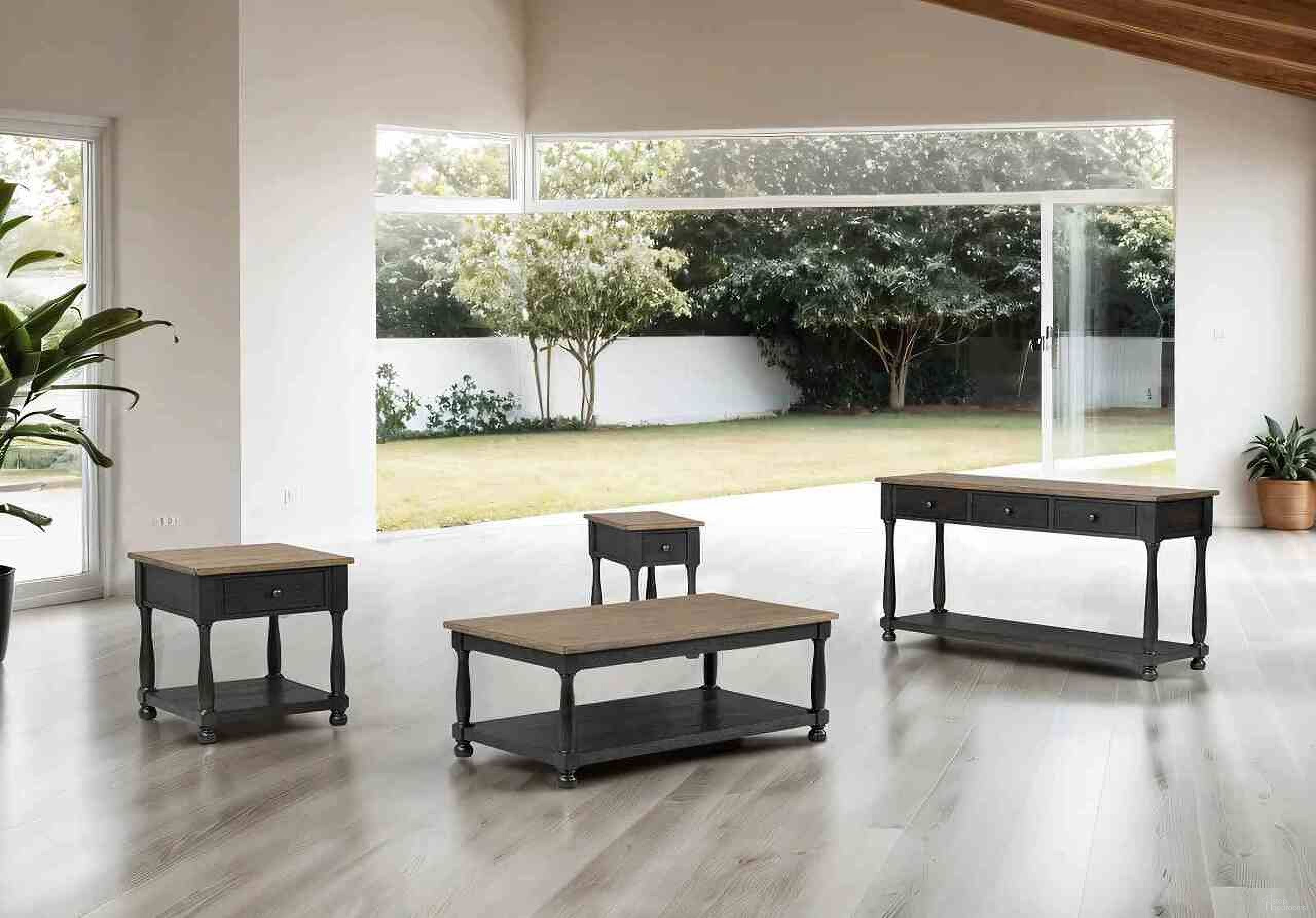 The appearance of Neue Mills Rectangular Occasional Table Set In Weathered Black and Brown designed by Furniture of America in the modern / contemporary interior design. This weathered black/brown piece of furniture was selected by 1StopBedrooms from Neue Mills Collection to add a touch of cosiness and style into your home. Sku: FM40009BK-C;FM40009BK-E. Material: Engineered Wood.