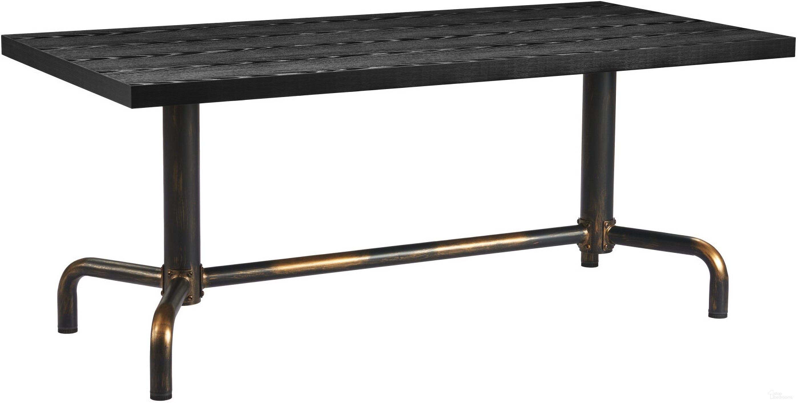 The appearance of Neum Dining Table In Black designed by Zuo Modern in the modern / contemporary interior design. This black piece of furniture  was selected by 1StopBedrooms from Neum Collection to add a touch of cosiness and style into your home. Sku: 110022. Table Base Style: Trestle. Material: MDF. Table Top Shape: Rectangular. Size: 64" x 19".