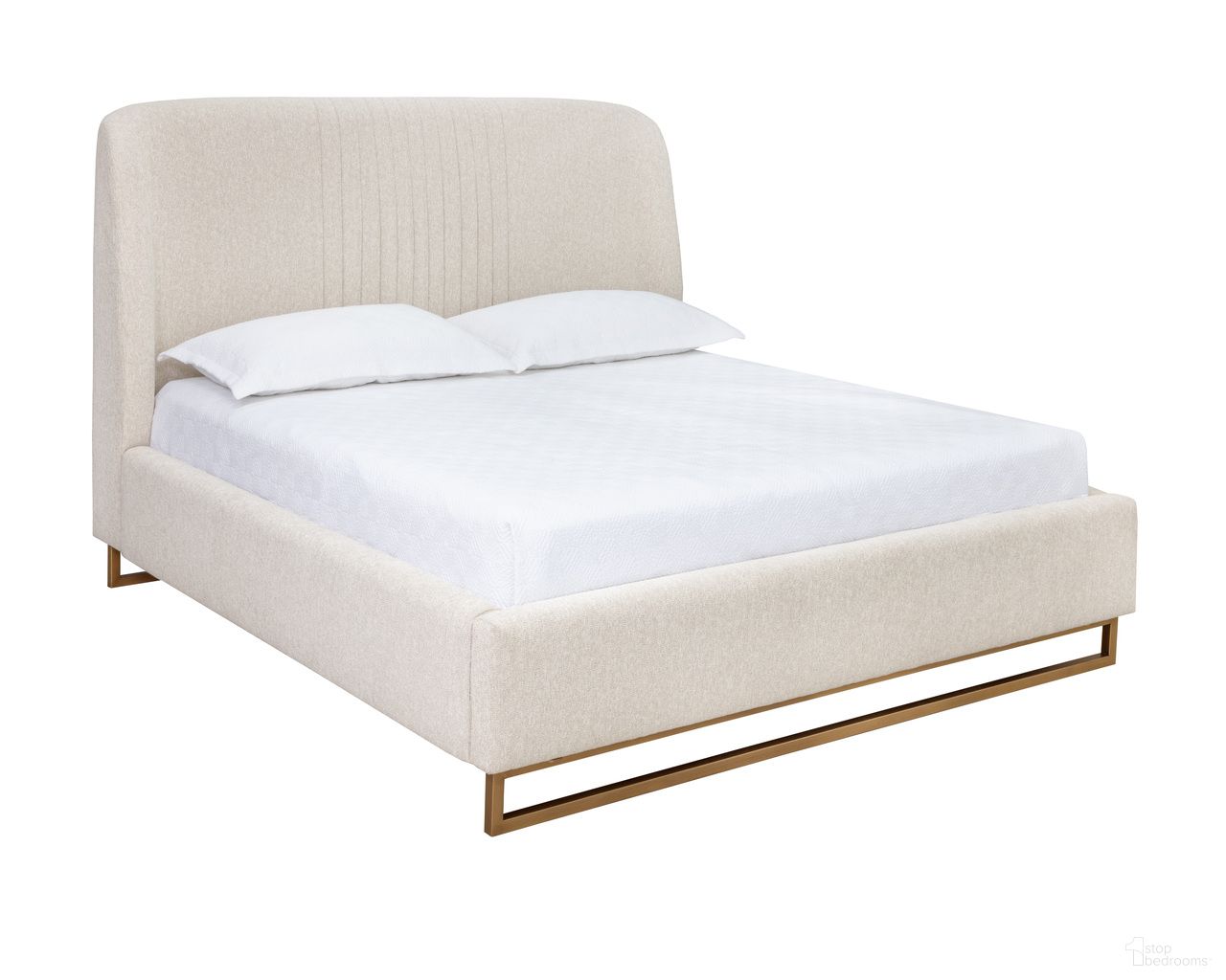 Nevin King Bed In Dove Cream