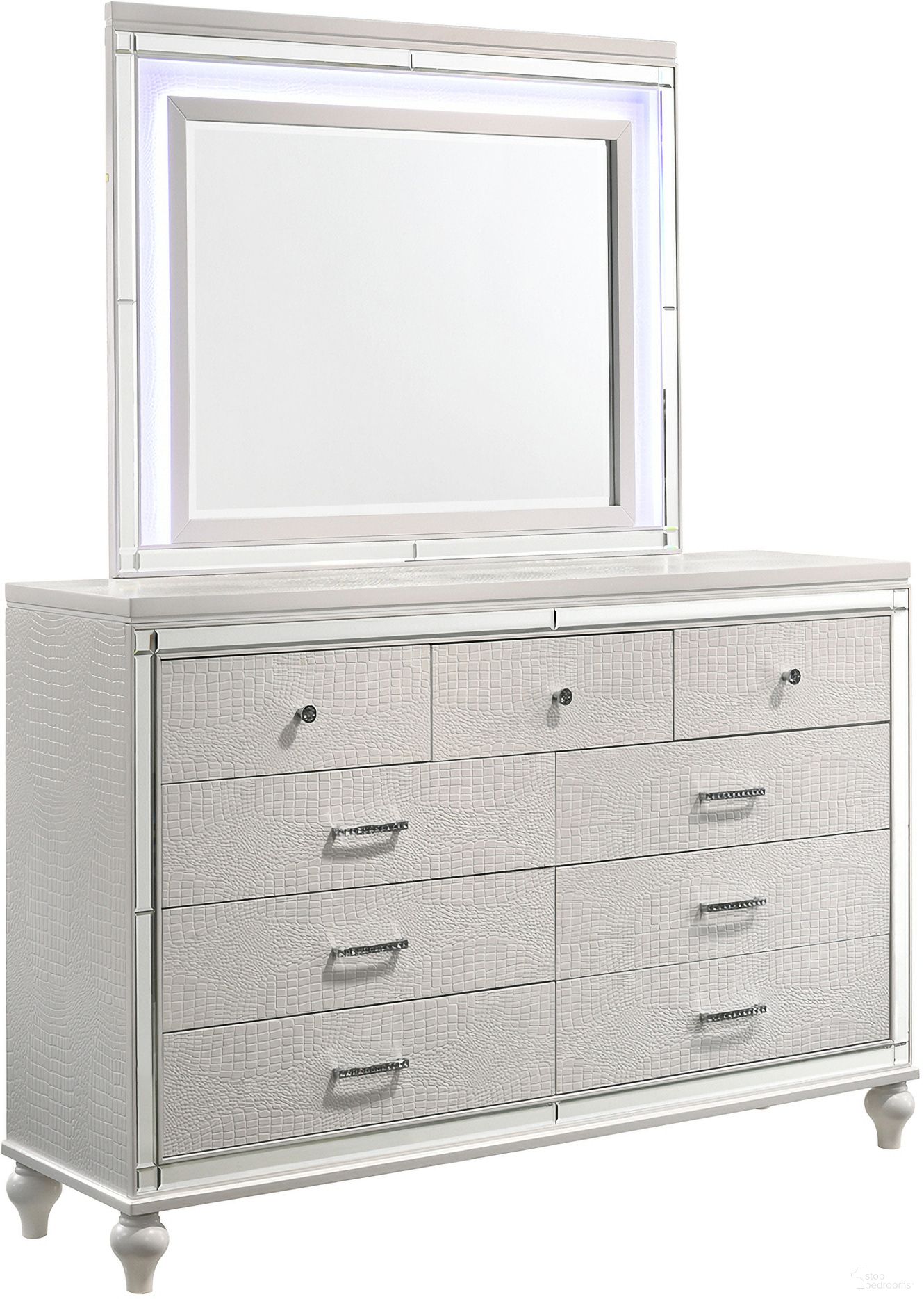 The appearance of New Classic Furniture Valentino 9 Drawer Dresser In White Ba9698W 050 designed by New Classic in the modern / contemporary interior design. This white piece of furniture was selected by 1StopBedrooms from Valentino Collection to add a touch of cosiness and style into your home. Sku: BA9698W-050. Material: Wood.
