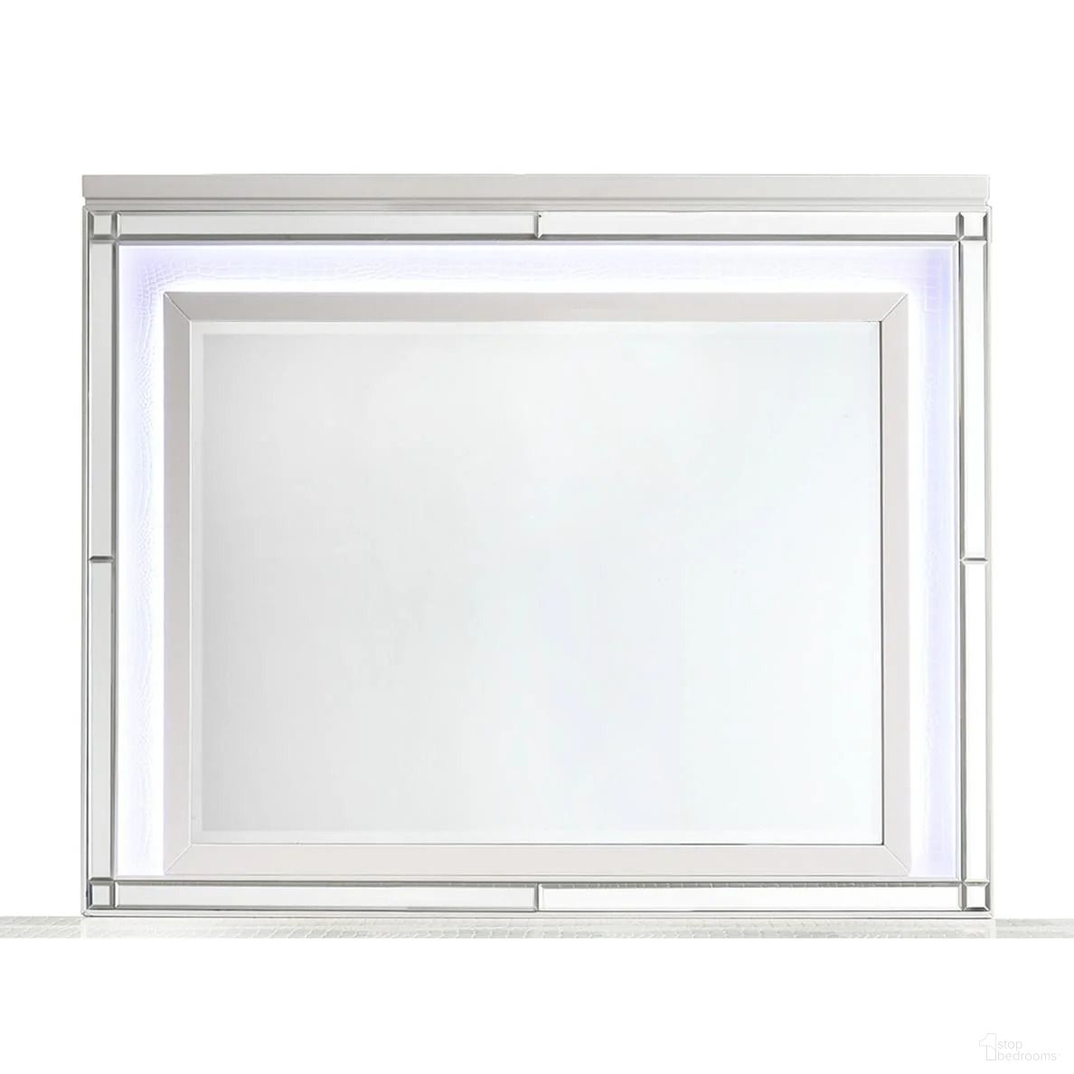 New Classic Furniture Valentino Lighted Mirror In White Ba9698W 060