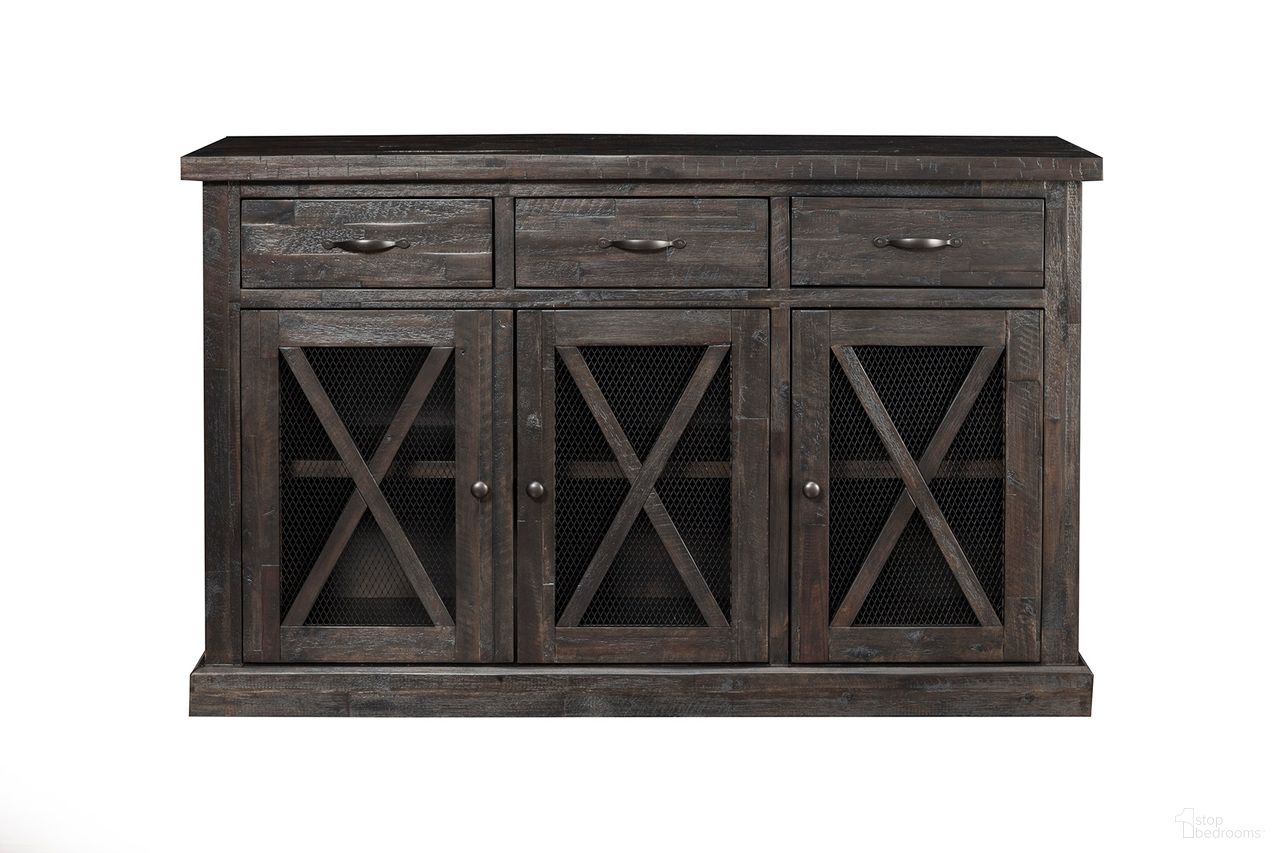 The appearance of Newberry Sideboard In Salvaged Grey designed by Alpine in the country / farmhouse interior design. This salvaged grey piece of furniture was selected by 1StopBedrooms from Newberry Collection to add a touch of cosiness and style into your home. Sku: 1468-26. Material: Acacia.