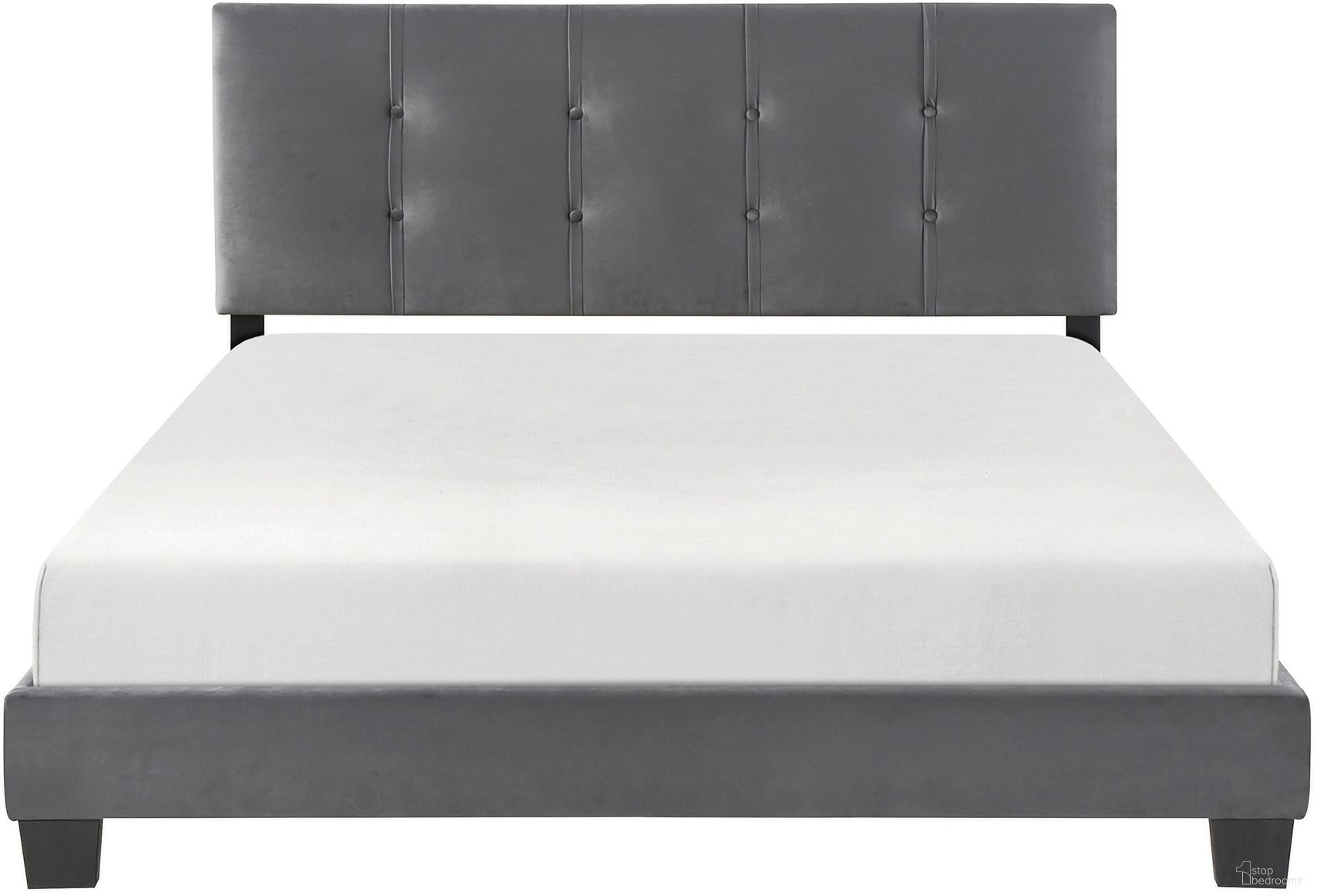 The appearance of Newberry Queen Platform Bed In Gray designed by Homelegance in the modern / contemporary interior design. This gray piece of furniture was selected by 1StopBedrooms from Newberry Collection to add a touch of cosiness and style into your home. Sku: 1350DG-1. Bed Type: Platform Bed. Bed Size: Queen. Material: Velvet.