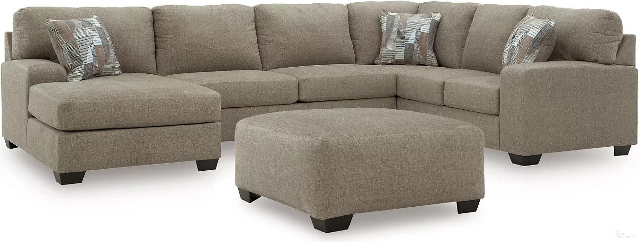 The appearance of Newellen 3-Piece Sectional and Oversized Ottoman In Hemp designed by Signature Design by Ashley in the modern / contemporary interior design. This hemp piece of furniture was selected by 1StopBedrooms from Newellen Collection to add a touch of cosiness and style into your home. Sku: 4840416;4840408;4840434;4840449. Material: Fabric.
