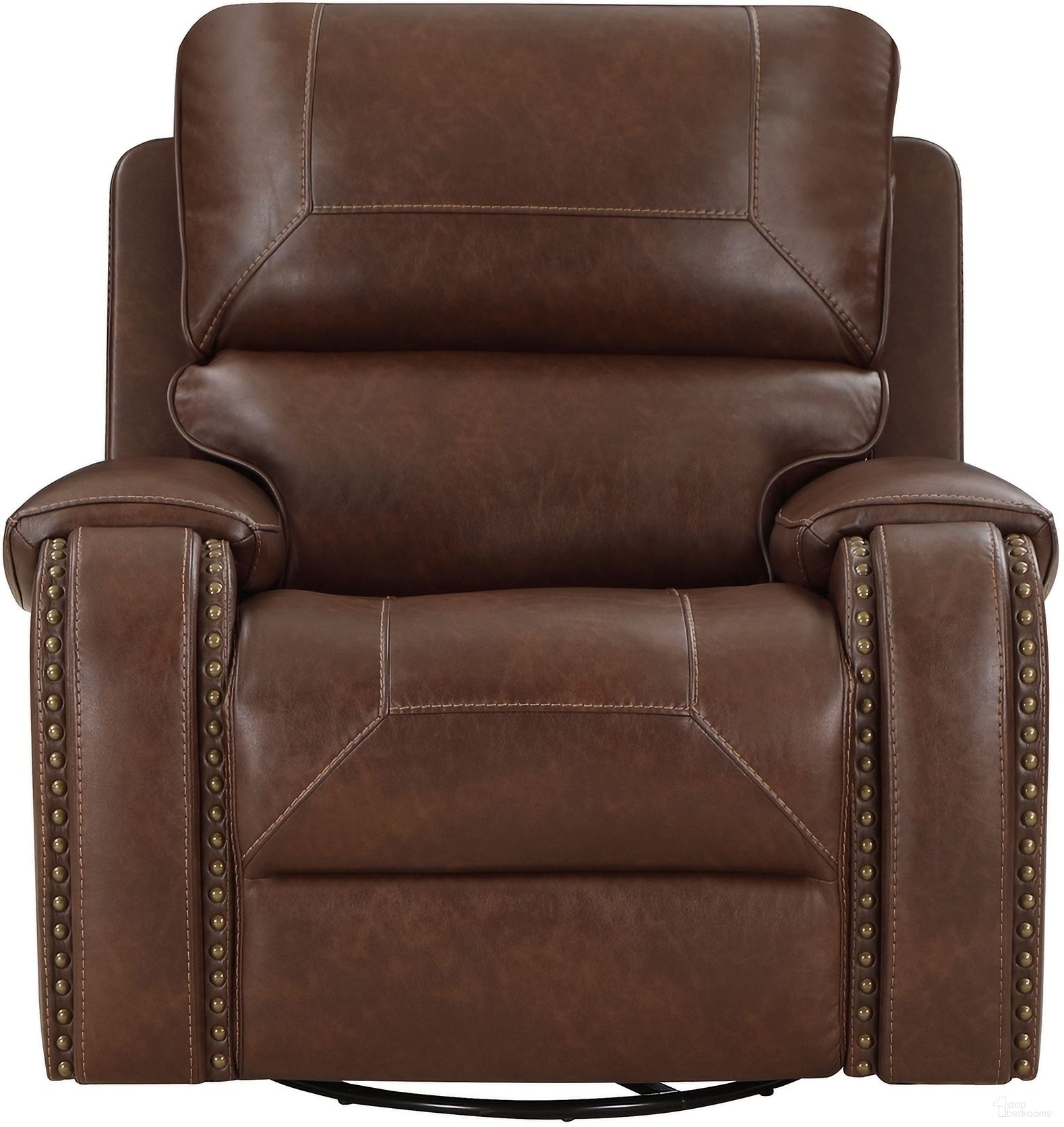 The appearance of Newnan Swivel Glider Reclining Chair In Brown designed by Homelegance in the traditional interior design. This brown piece of furniture was selected by 1StopBedrooms from Newnan Collection to add a touch of cosiness and style into your home. Sku: 8549BRW-1. Material: Faux Leather.