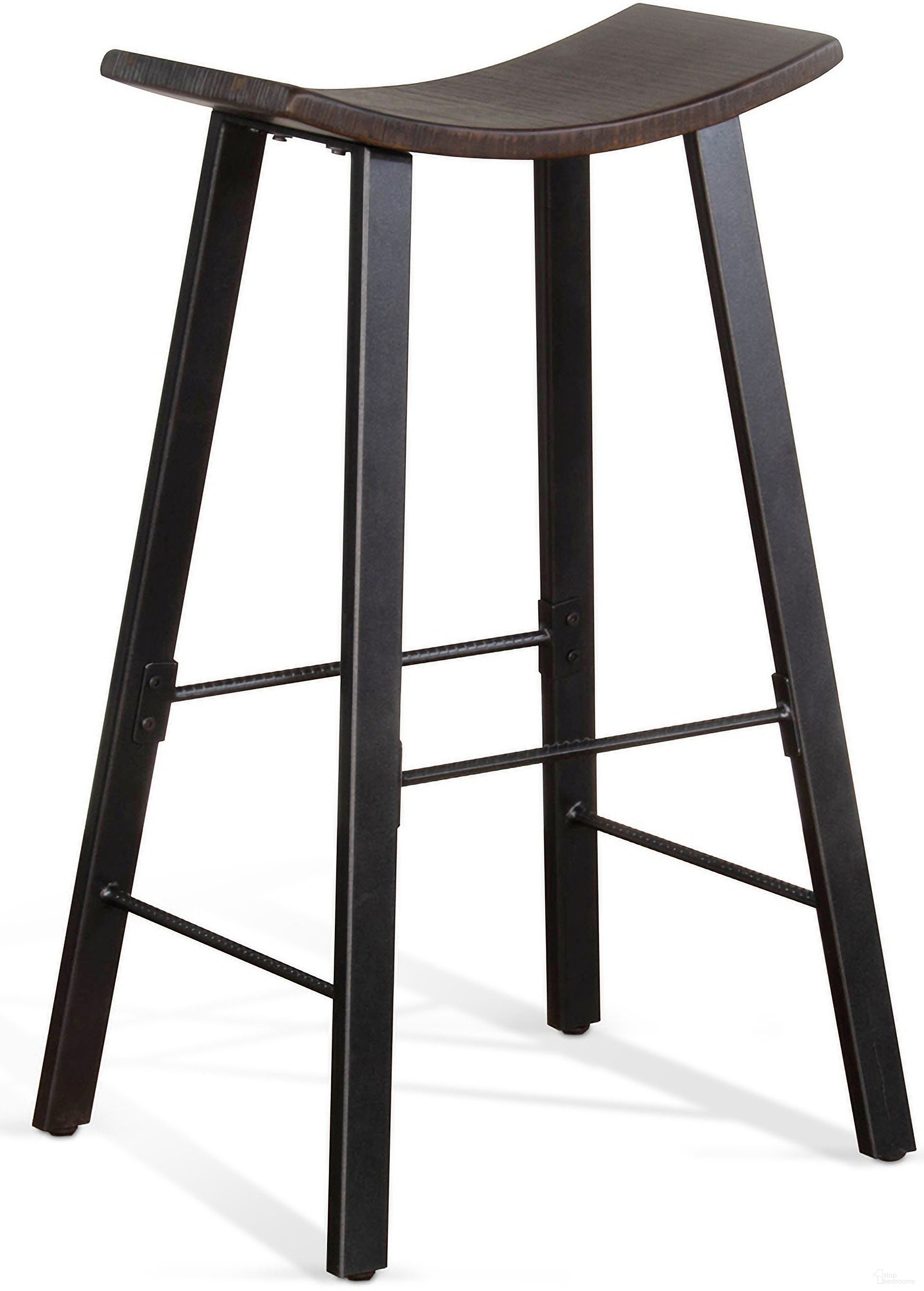 The appearance of Homestead Saddle Seat Metal Barstool Set of 2 In Tobacco designed by Sunny Designs in the industrial interior design. This tobacco piece of furniture was selected by 1StopBedrooms from Homestead Collection to add a touch of cosiness and style into your home. Sku: 1659TL-30. Material: Solid Wood.