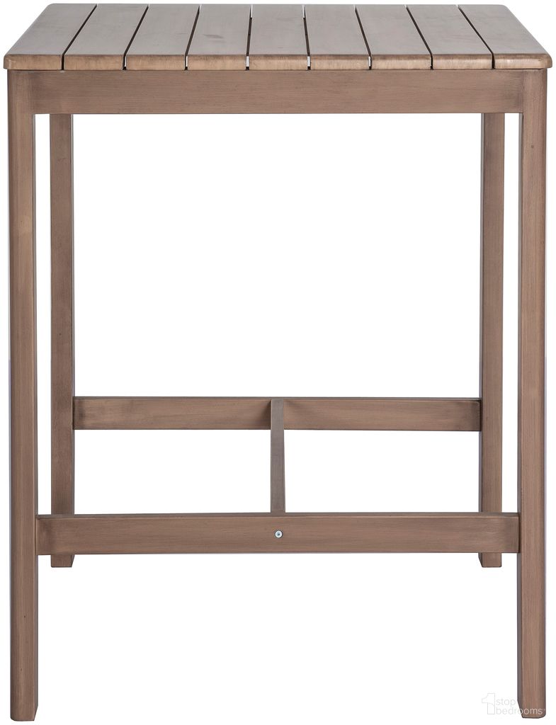 The appearance of Newport Acacia Wood Outdoor Patio Square Bar Table In Natural designed by Meridian in the modern / contemporary interior design. This natural piece of furniture was selected by 1StopBedrooms from Newport Collection to add a touch of cosiness and style into your home. Sku: 398-BT34. Material: Acacia Wood.