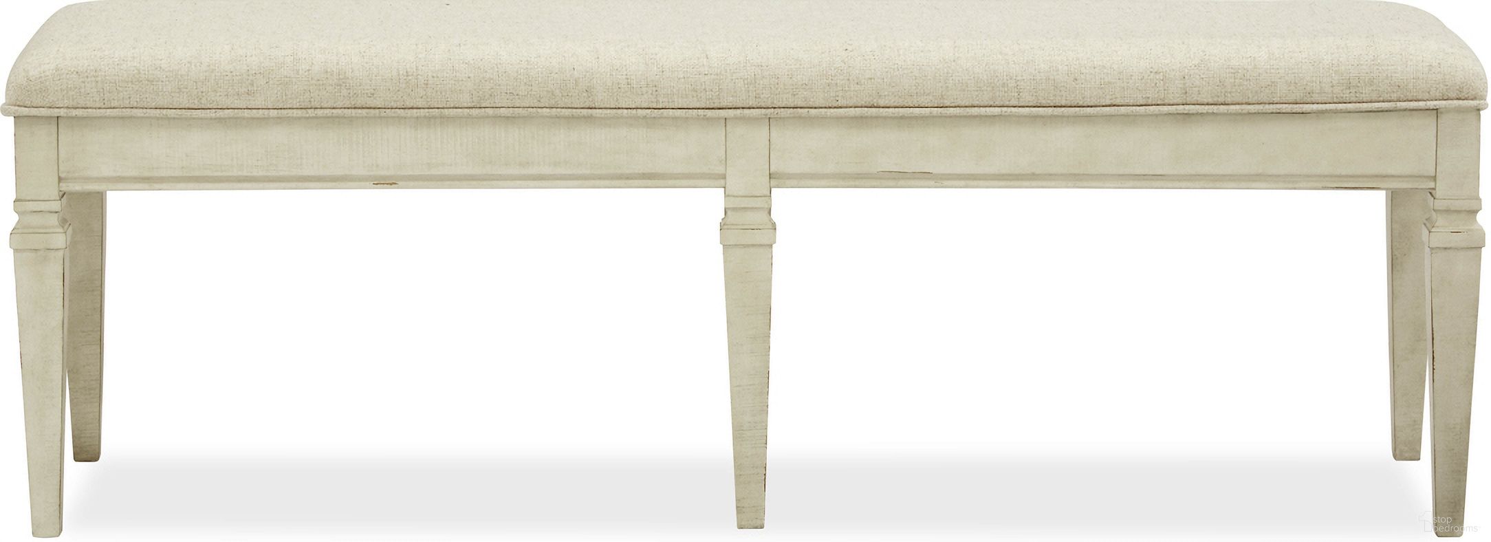 The appearance of Newport Bench with Upholstered Seat In Alabaster designed by Magnussen in the coastal interior design. This alabaster piece of furniture was selected by 1StopBedrooms from Newport Collection to add a touch of cosiness and style into your home. Sku: D5430-68. Material: Pine Veneer.
