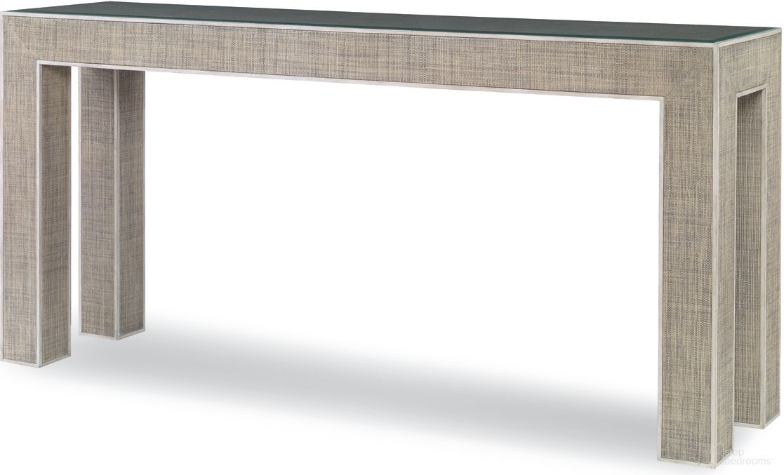 The appearance of Newport Console Table In French Grey designed by Century Furniture in the modern / contemporary interior design. This french grey piece of furniture  was selected by 1StopBedrooms from Curate Collection to add a touch of cosiness and style into your home. Sku: CT5010-FG-PN. Material: Raffia.