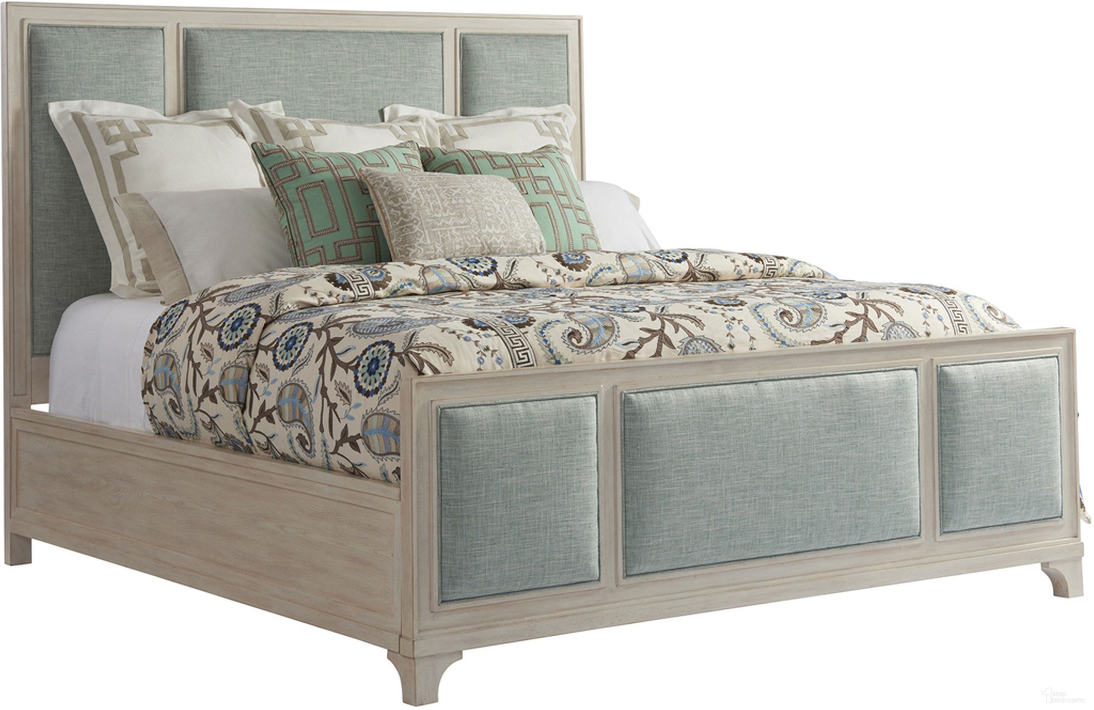 The appearance of Newport Crystal Cove Upholstered California King Panel Bed In Sailcloth designed by Barclay Butera in the traditional interior design. This sailcloth piece of furniture  was selected by 1StopBedrooms from Newport Collection to add a touch of cosiness and style into your home. Sku: 921-135C-40. Bed Type: Panel Bed. Material: Wood. Bed Size: California King.