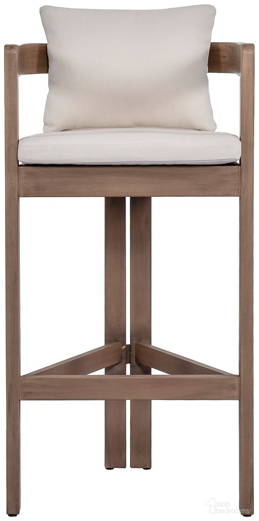 The appearance of Newport Fabric Upholstered Outdoor Patio Bar Stool In Cream and Natural designed by Meridian in the modern / contemporary interior design. This natural/cream piece of furniture was selected by 1StopBedrooms from Newport Collection to add a touch of cosiness and style into your home. Sku: 398Cream-C. Material: Fabric.