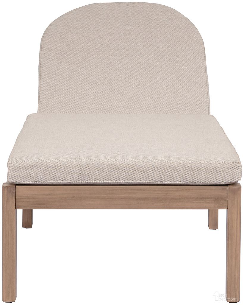 The appearance of Newport Fabric Upholstered Outdoor Patio Lounge Chair In Beige and Natural designed by Meridian in the modern / contemporary interior design. This beige/natural piece of furniture  was selected by 1StopBedrooms from Newport Collection to add a touch of cosiness and style into your home. Sku: 397Beige. Material: Fabric.