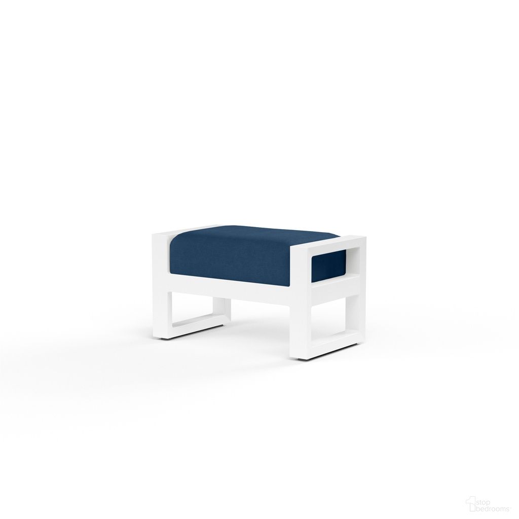 The appearance of Newport Ottoman in Spectrum Indigo designed by Sunset West in the modern / contemporary interior design. This spectrum indigo piece of furniture  was selected by 1StopBedrooms from Newport Collection to add a touch of cosiness and style into your home. Sku: SW4801-OTT-48080. Material: Aluminum.