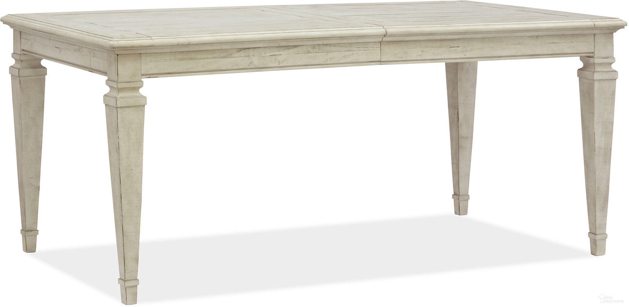 The appearance of Newport Rectangular Dining Table designed by Magnussen in the traditional interior design. This alabaster piece of furniture  was selected by 1StopBedrooms from Newport Collection to add a touch of cosiness and style into your home. Sku: D5430-20. Table Base Style: Legs. Table Top Shape: Rectangular. Size: 68" x 38". Material: Pine Veneer.