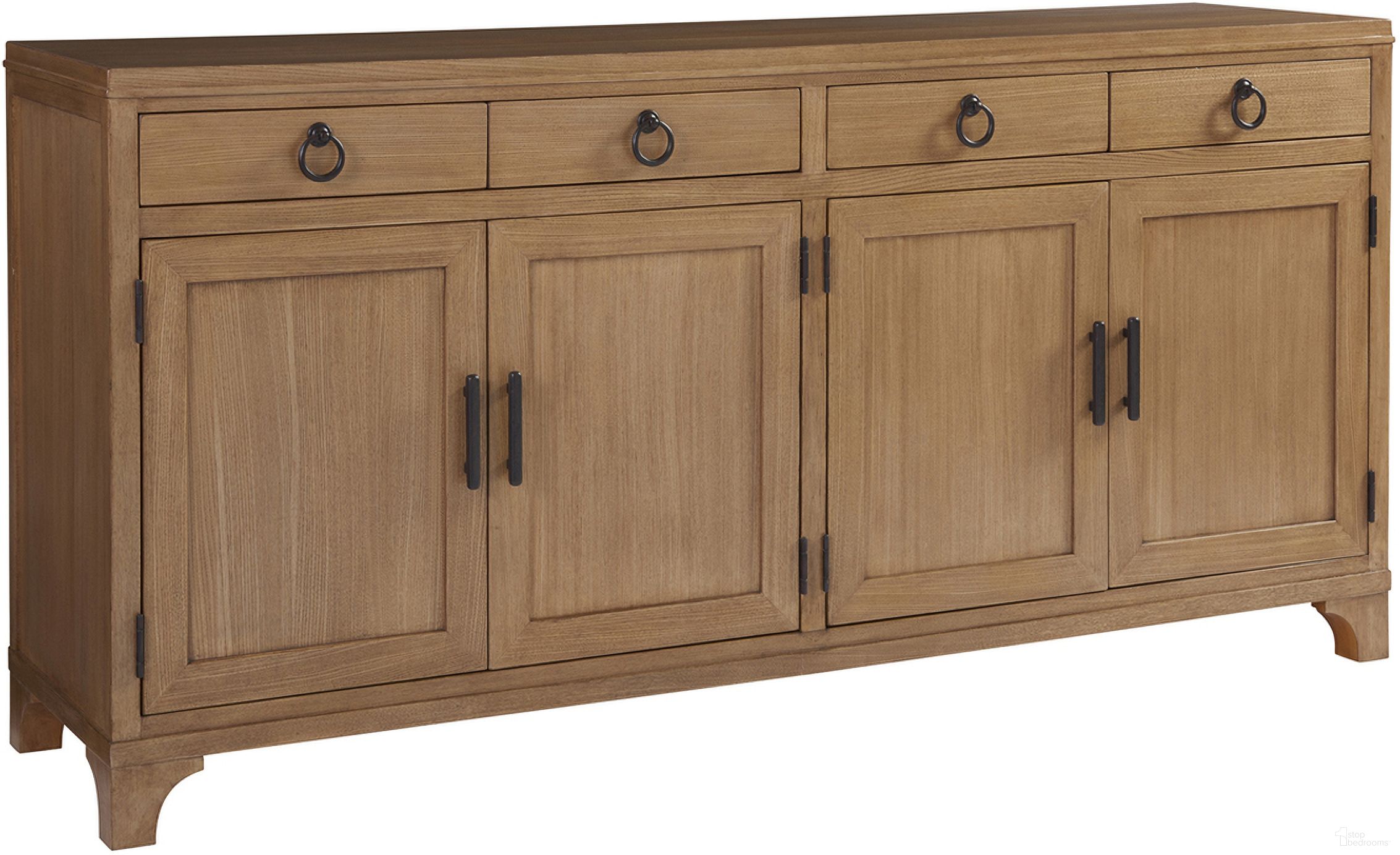 The appearance of Newport Bayside Buffet In Sandstone designed by Barclay Butera in the transitional interior design. This sandstone piece of furniture was selected by 1StopBedrooms from Newport Collection to add a touch of cosiness and style into your home. Sku: 920-852. Material: Wood.