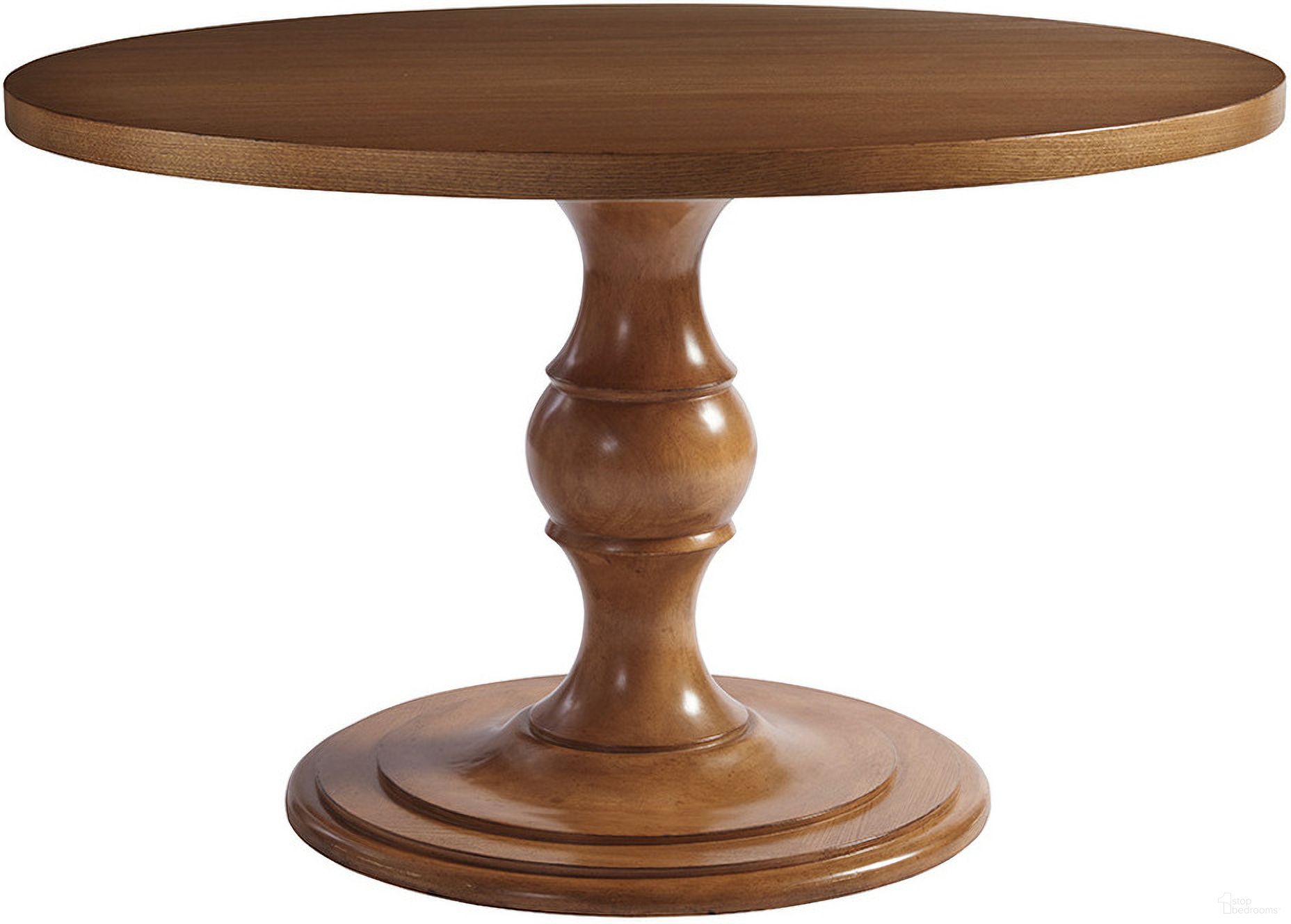 The appearance of Newport Corona Del Mar 48 Inch Center Table In Sandstone designed by Barclay Butera in the transitional interior design. This sandstone piece of furniture  was selected by 1StopBedrooms from Newport Collection to add a touch of cosiness and style into your home. Sku: 920-925C. Table Base Style: Pedestal. Table Top Shape: Round. Material: Wood. Size: 48".