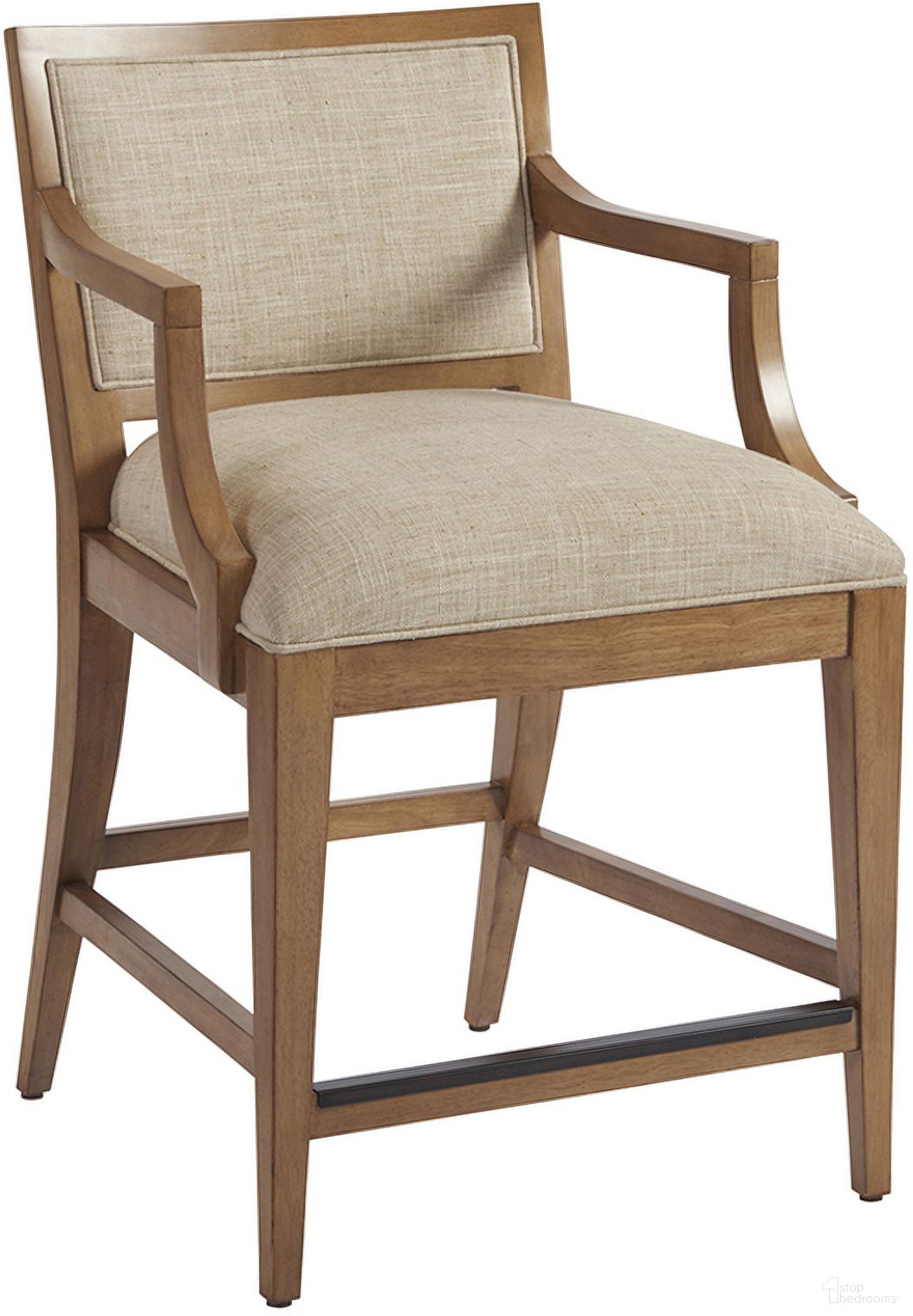 The appearance of Newport Eastbluff Upholstered Counter Stool In Sandstone designed by Barclay Butera in the transitional interior design. This sandstone piece of furniture was selected by 1StopBedrooms from Newport Collection to add a touch of cosiness and style into your home. Sku: 920-895-01. Material: Wood.