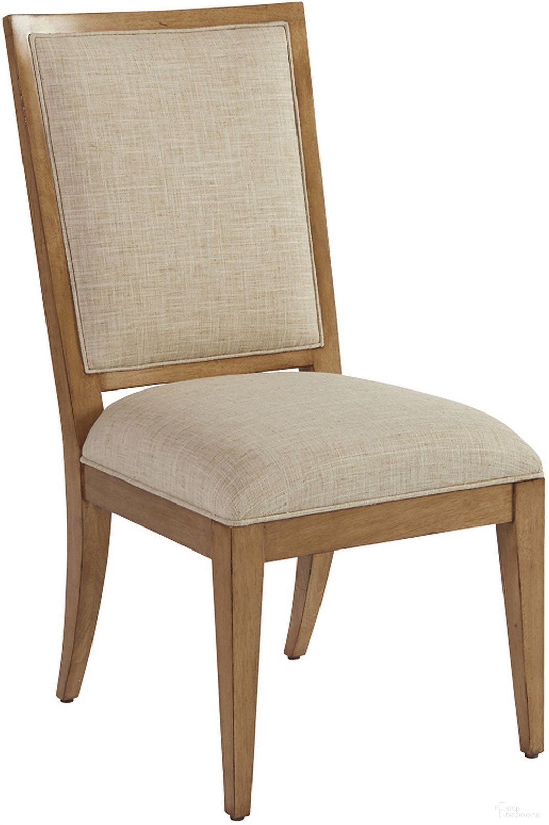 The appearance of Newport Eastbluff Upholstered Side Chair In Beige designed by Barclay Butera in the transitional interior design. This beige piece of furniture was selected by 1StopBedrooms from Newport Collection to add a touch of cosiness and style into your home. Sku: 920-880-01. Material: Wood. Chair Type: Side Chair.